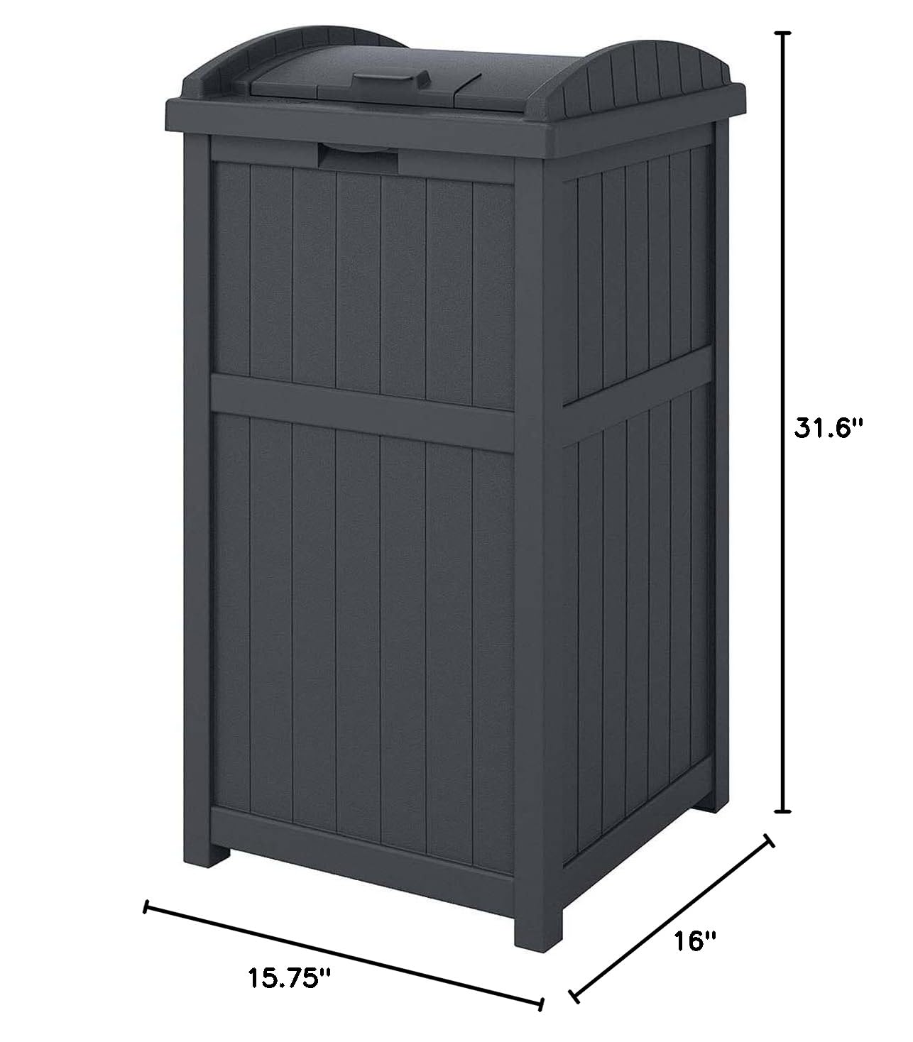 NEIDE 33 Gallon Outdoor Trash Hideaway - Rectangular Garbage Bin with Secure Latching Lid & Durable Bottom Panel (Color Options) | Perfect for Patio, Backyard, and Garage Waste Disposal