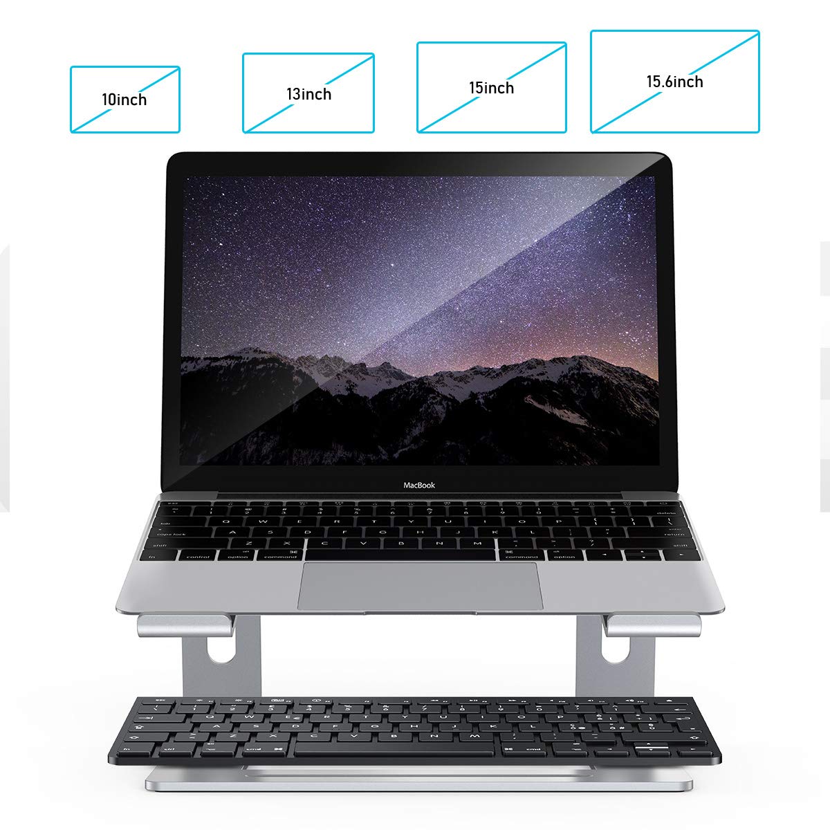 Ergonomic Aluminum Laptop Stand for Desk - Adjustable & Detachable Laptop Riser Holder for MacBook, Dell XPS, Lenovo (10-18 Inch) | Perfect for Home Office, Gaming & Workspace Setup