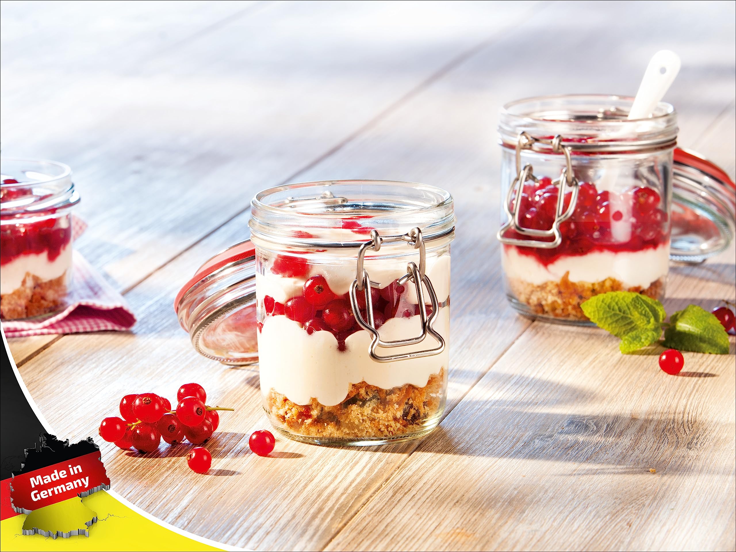 370ml Clip Top Jars - Airtight Leak-Proof Storage Containers for Kitchen Pantry, Bathroom & Craft Organization | Perfect for Spices, Dry Food, Beauty Products & DIY Supplies