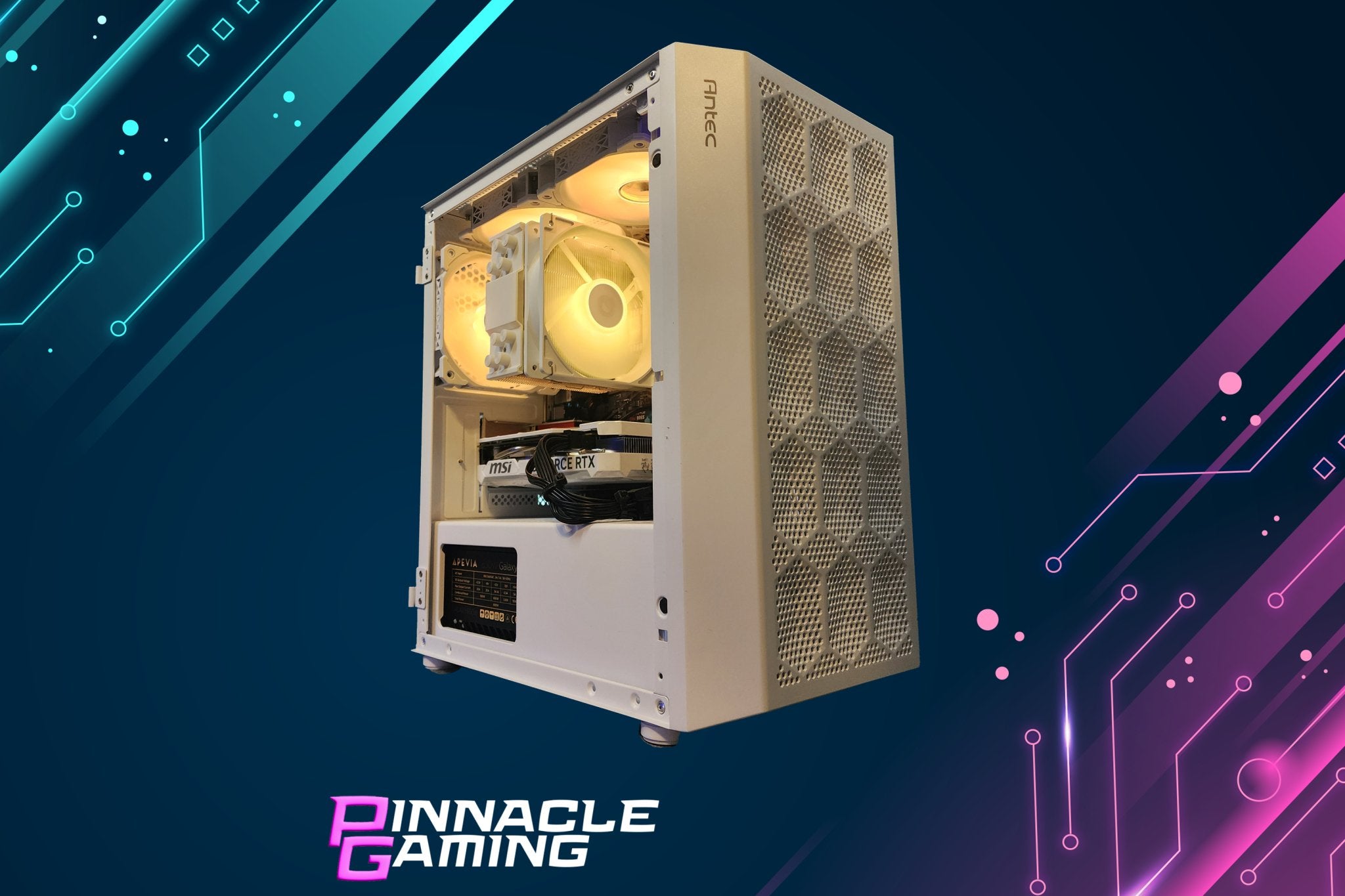 Custom Gaming PC with Ryzen 5, 1TB SSD, 32GB DDR4 RAM, RTX 5060 Ti 16GB, WiFi, White NX200M A520 - Perfect for 4K Gaming, Streaming & VR