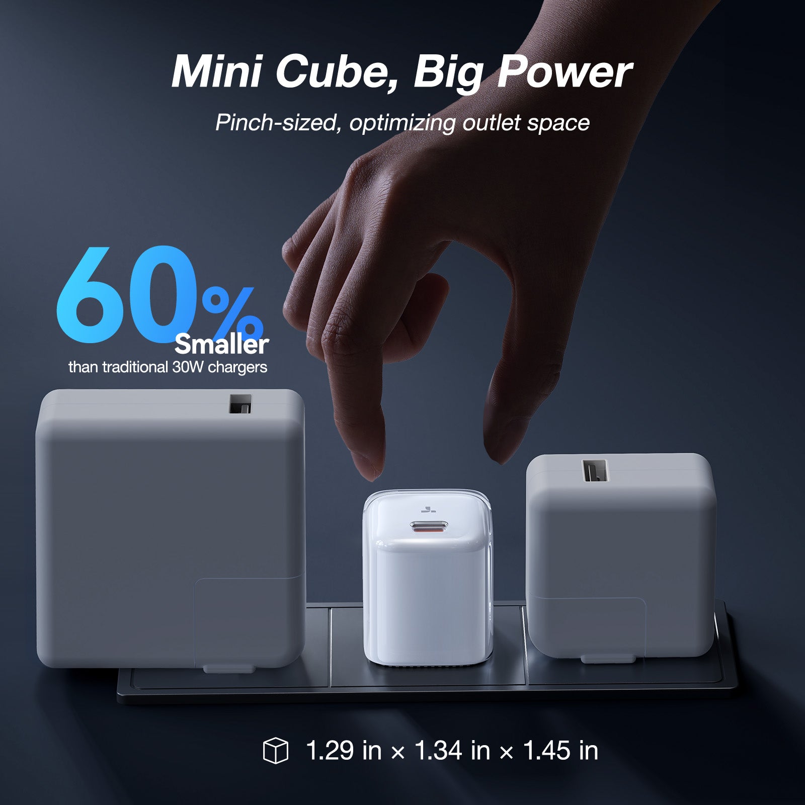 Icenano FoldPro Fast Charging Block - 30W USB C Wall Charger with GaN Technology | Compact & Portable for Travel, Home, Office | Fast Charge iPhone, Samsung, iPad, MacBook & More