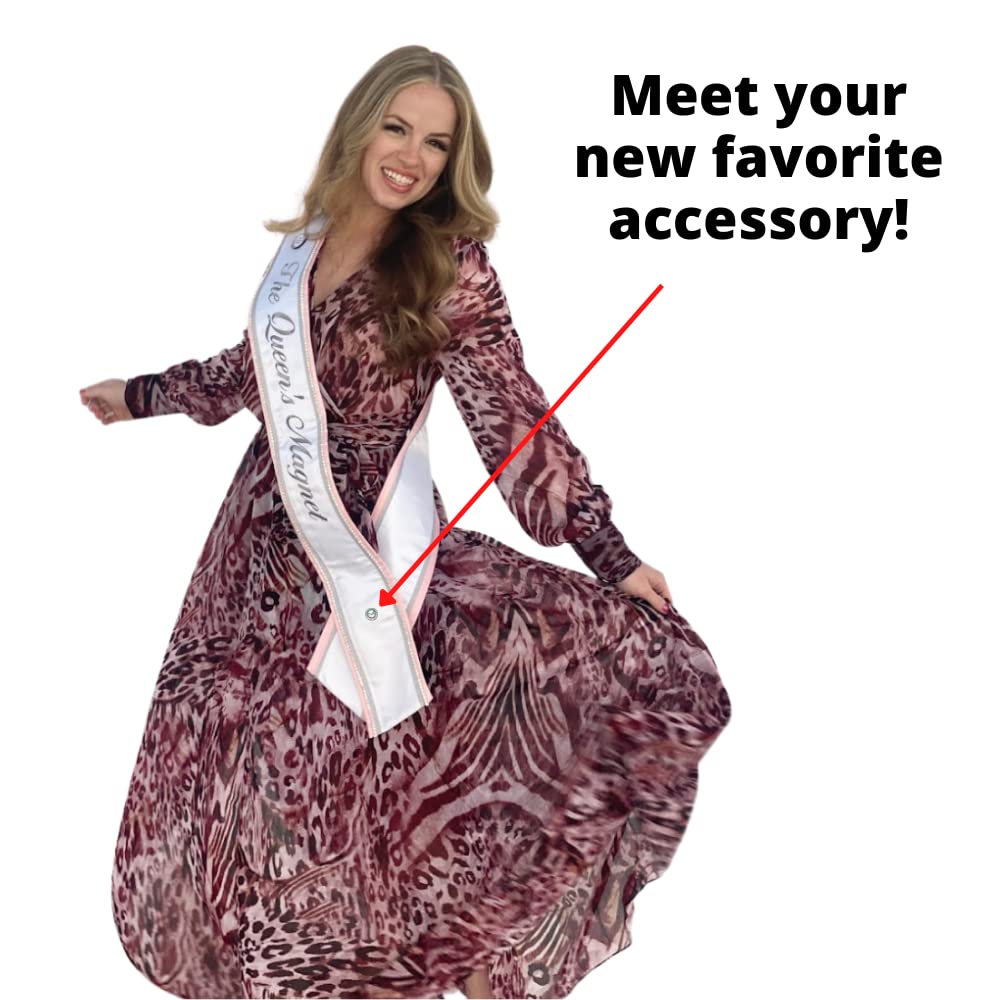 AB Queen Magnet Pageant Contestant Number Sash - Elegant Fashion Accessory Brooch for Pageantry, Beauty Queens & Competition - Perfect for Pageant Events, Crown Decorations & Queen Gifts