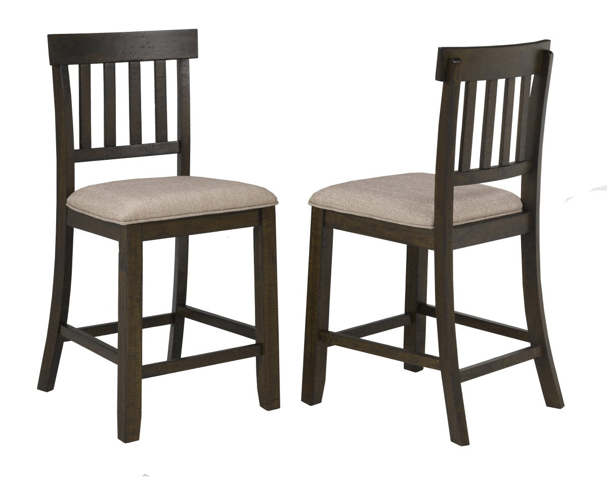 Dark Grey Bar Stools Set of 2 - Modern Kitchen Counter Height Stools with Back Support for Dining Room, Bar, or Breakfast Nook