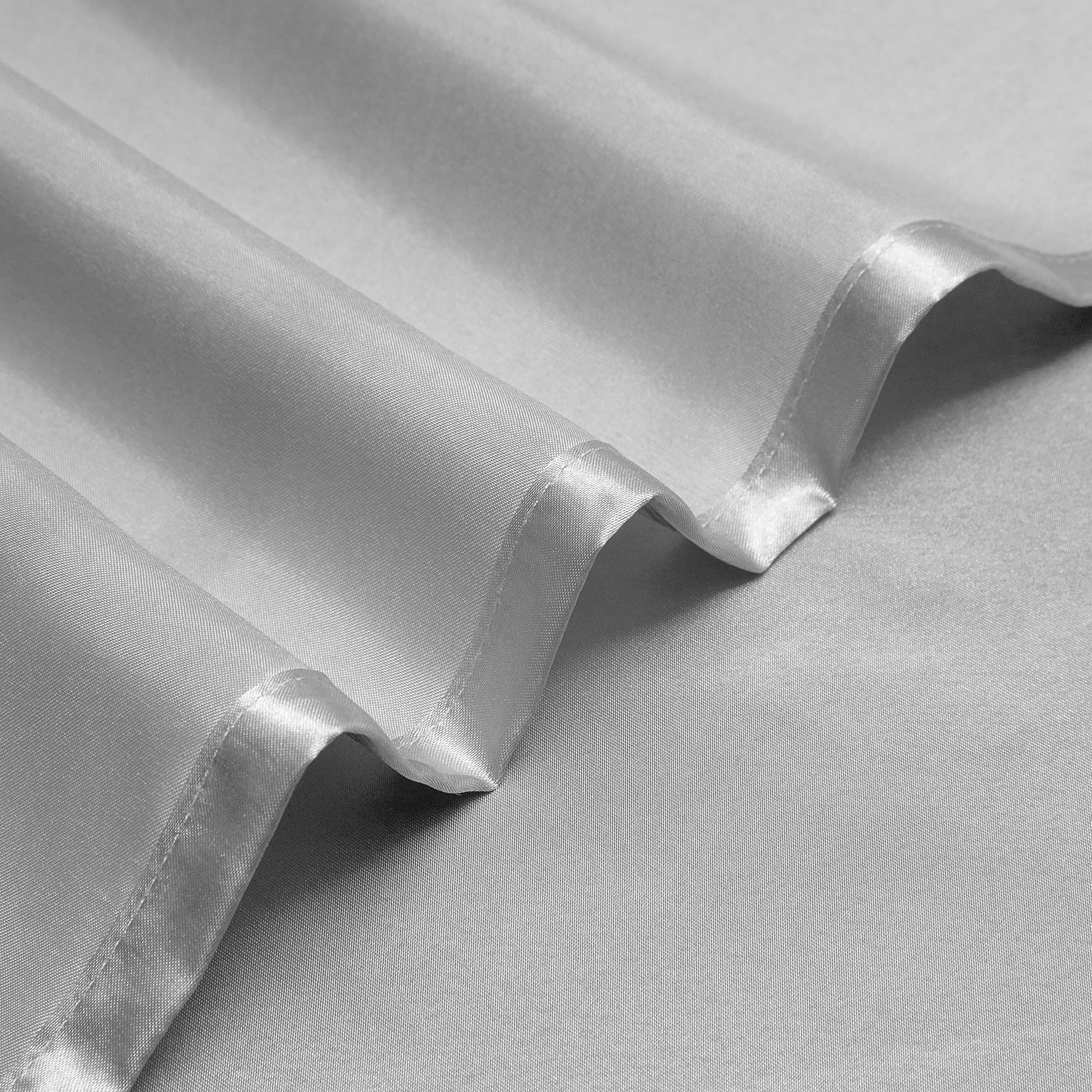 NA HommxJF Light Gray Satin Sheets King Size - 4 Piece Luxury Bedding Set with 1 Flat Sheet, 1 Deep Pocket Fitted Sheet & 2 Pillowcases - Soft Silky Satin for Bedroom, Hotel, Guest Room