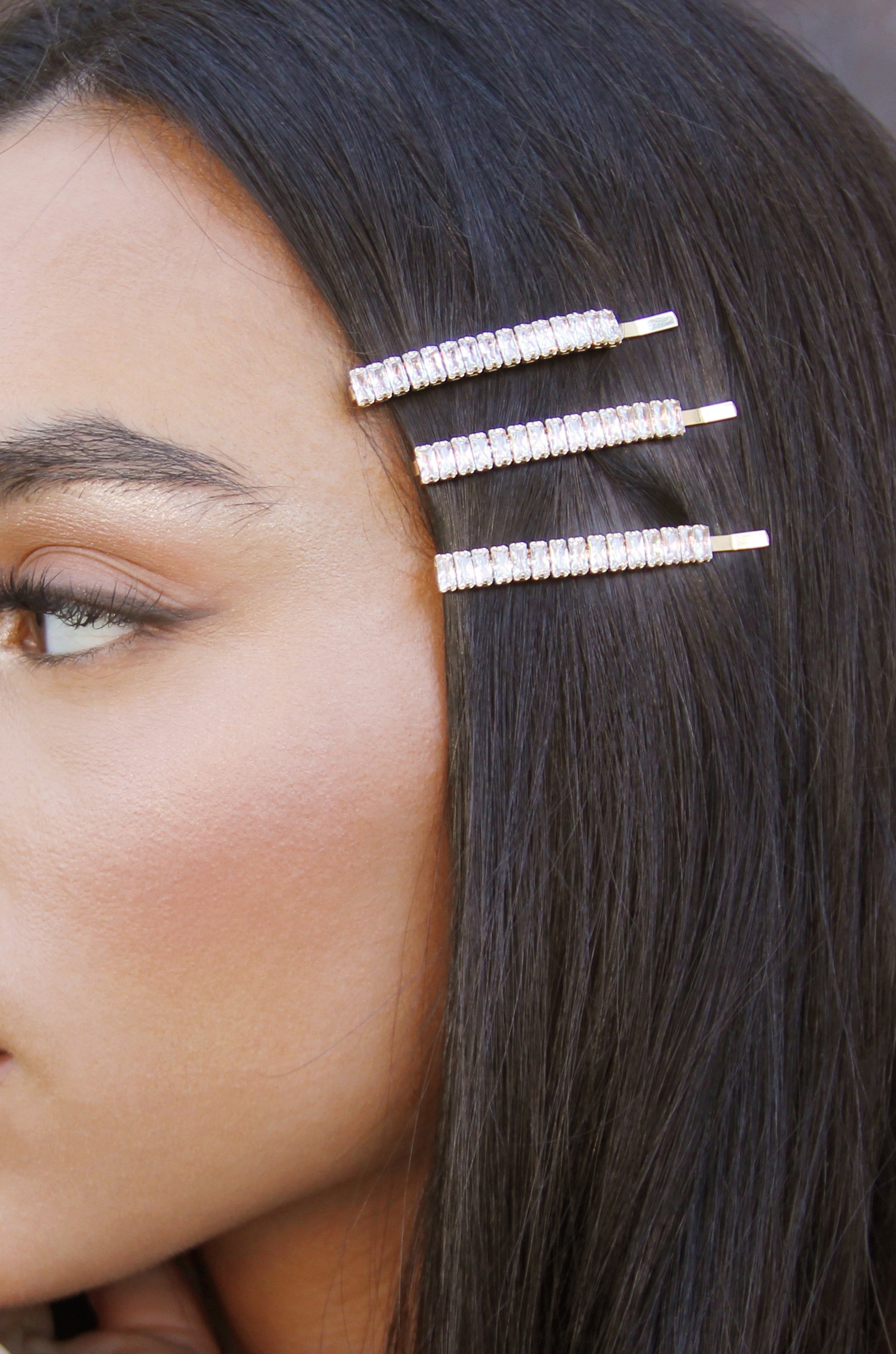 Elegant Narrow Crystal Hair Pins Set for Women - Perfect for Weddings, Prom, and Special Occasions