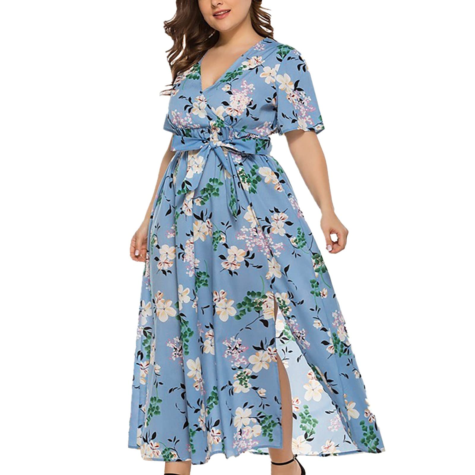 **AHEEI Plus Size Black Floral Lace Midi Dress for Women – Scoop Neck Cocktail Dress in Purple, White & Black | Perfect for Parties, Weddings & Evening Events**