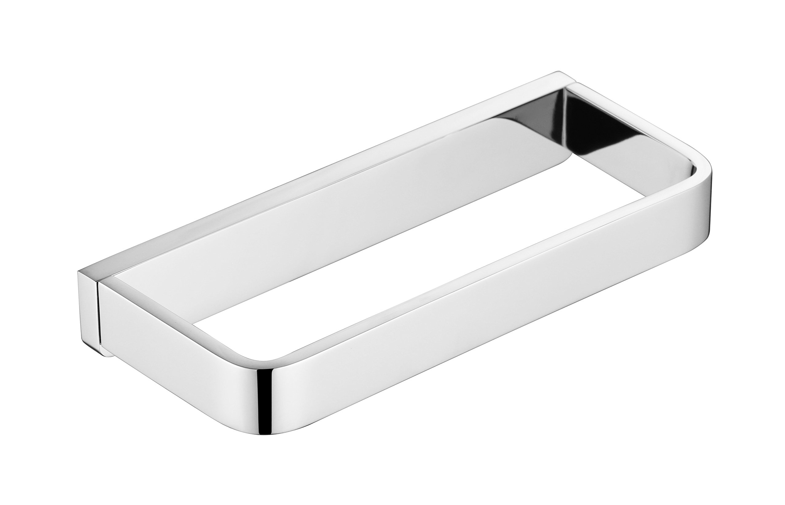 Polished Chrome Brass Square Hand Towel Holder - Wall Mounted Bathroom Towel Ring for Modern Homes | Perfect for Guest Bathrooms, Powder Rooms & Spa-Style Decor