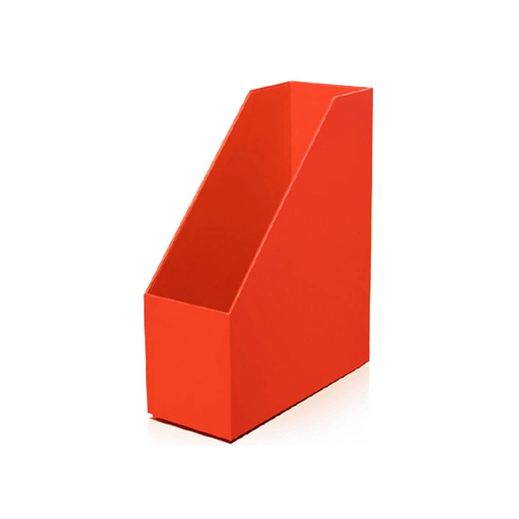 Plastic File Rack - Desk File Holder Organizer for Office & Home, Premium Magazine & Document Sorter - Space Saving Storage Solution for Desk Organization (Red) - Perfect for Office, Study Room & Home Workspace