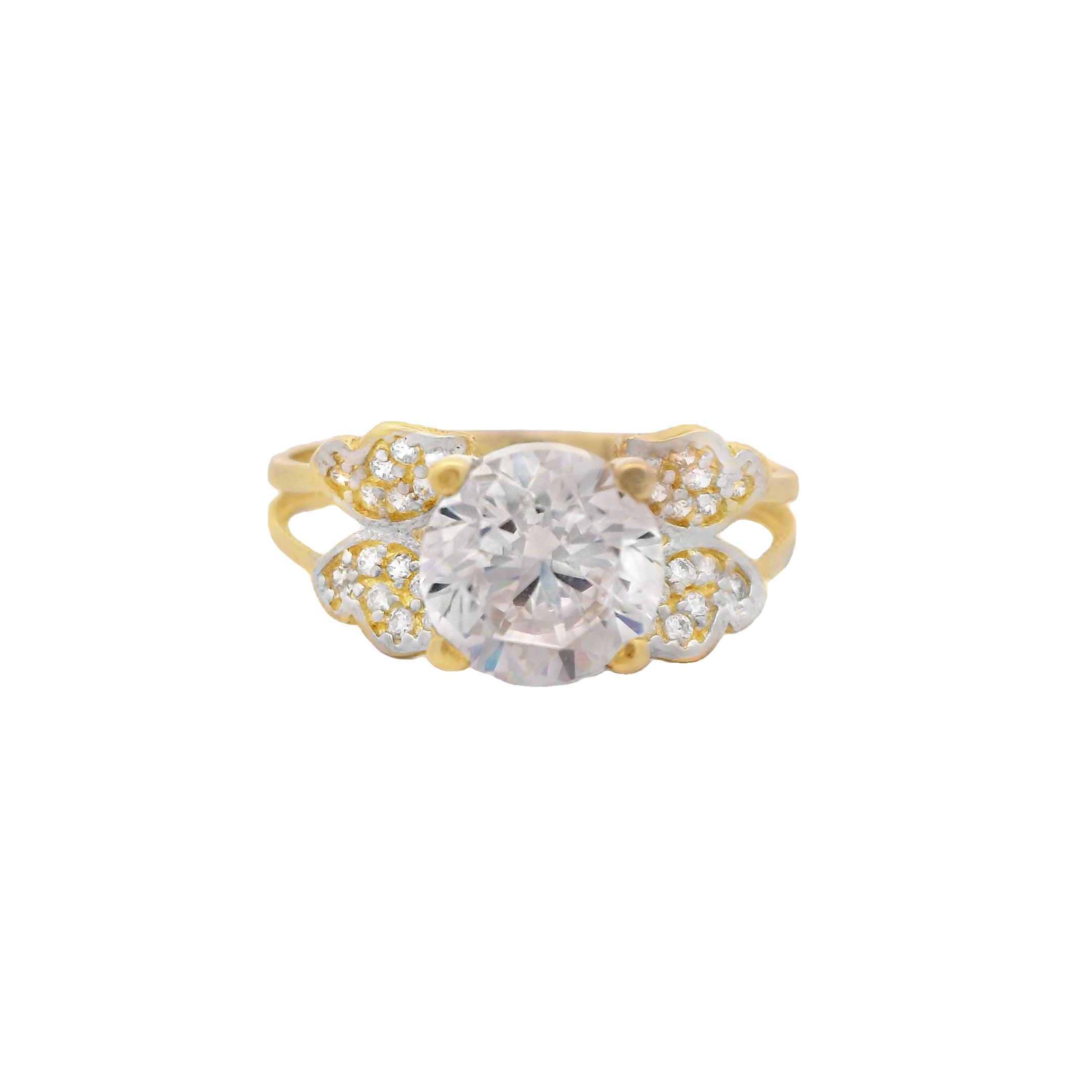 14K Gold CZ Butterfly Engagement Ring for Women – Elegant Bridal Jewelry Gift for Wedding, Anniversary & Valentine's Day