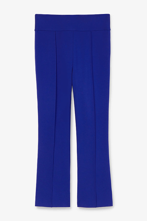 Allyn Kick Flare Pant - Butter Ponte Fabric in Electric Blue | Women's Stretchy Bootcut Pants for Work & Casual Wear