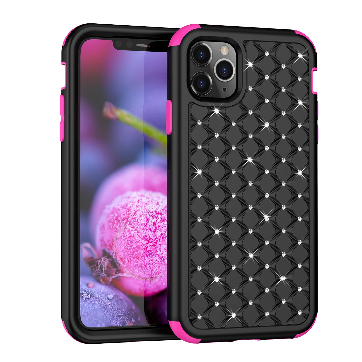 Premium Diamond Studded Bling Case for iPhone 11 Pro Max (2019) - Shockproof Armor Defender Hybrid Full-Body Rugged Protective Cover with Stylish Rhinestones | Perfect for Everyday Use, Parties & Special Occasions