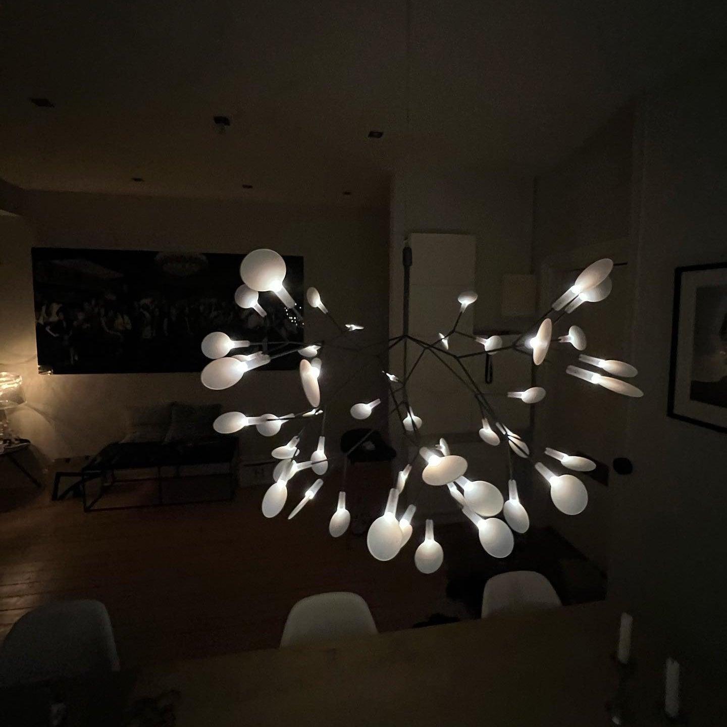 Stylish Black Firefly LED Chandelier - Modern Crystal Ceiling Light Fixture for Dining Room, Bedroom & Living Room Decor
