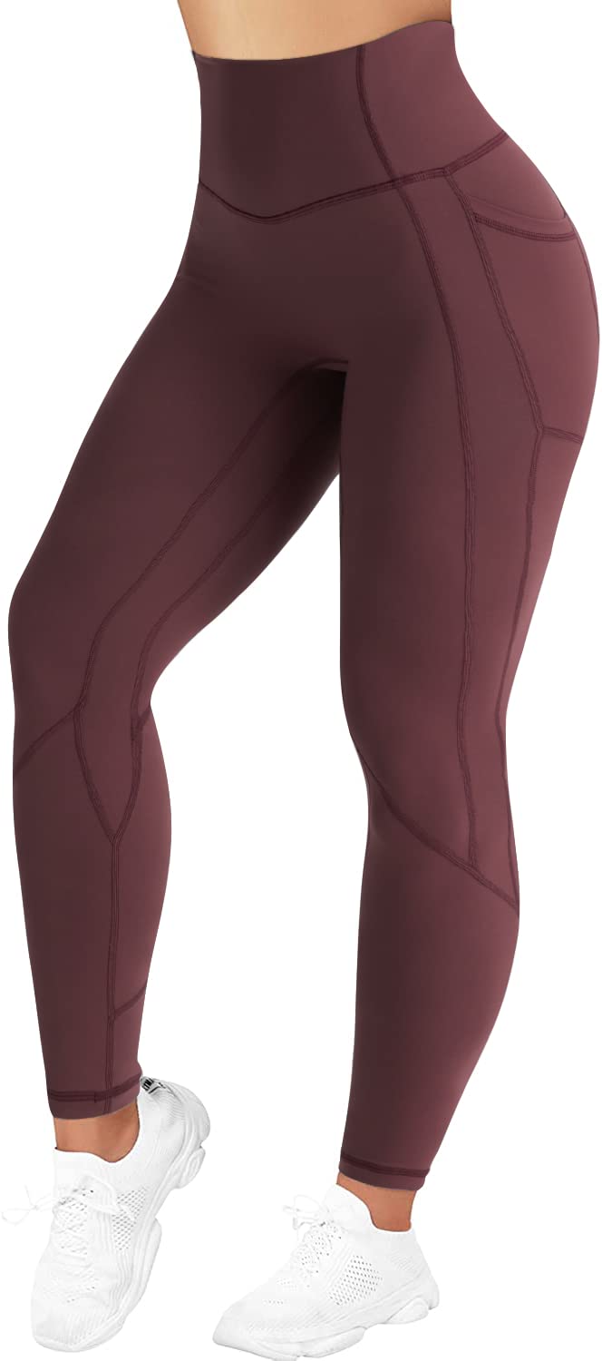 Hopgo Women's High Waisted Yoga Pants with Pockets - 7/8 Length Tummy Control Workout Leggings for Yoga, Gym & Running | Comfortable & Stylish Activewear