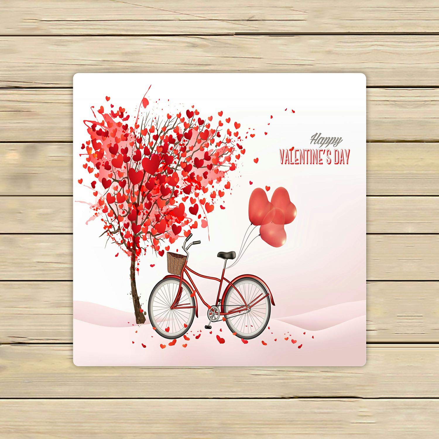 Valentine's Day Heart Shaped Tree Bicycle Towel - 13x13 Inch Soft Microfiber Beach, Pool, Spa & Travel Towel - Perfect for Romantic Gifts, Cycling, Bathing & Outdoor Activities