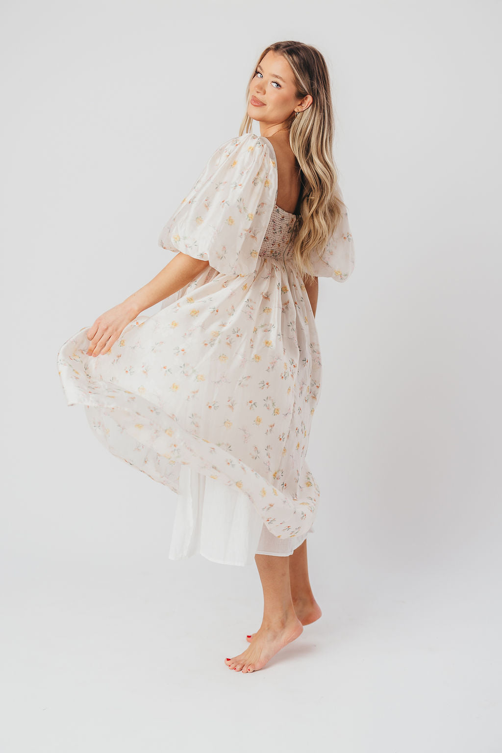 Harlow Maxi Dress - Tiny Yellow Floral Print, Bump Friendly Maternity Dress, Inclusive Sizing S-3XL | Perfect for Summer Weddings, Beach Vacations & Casual Outings