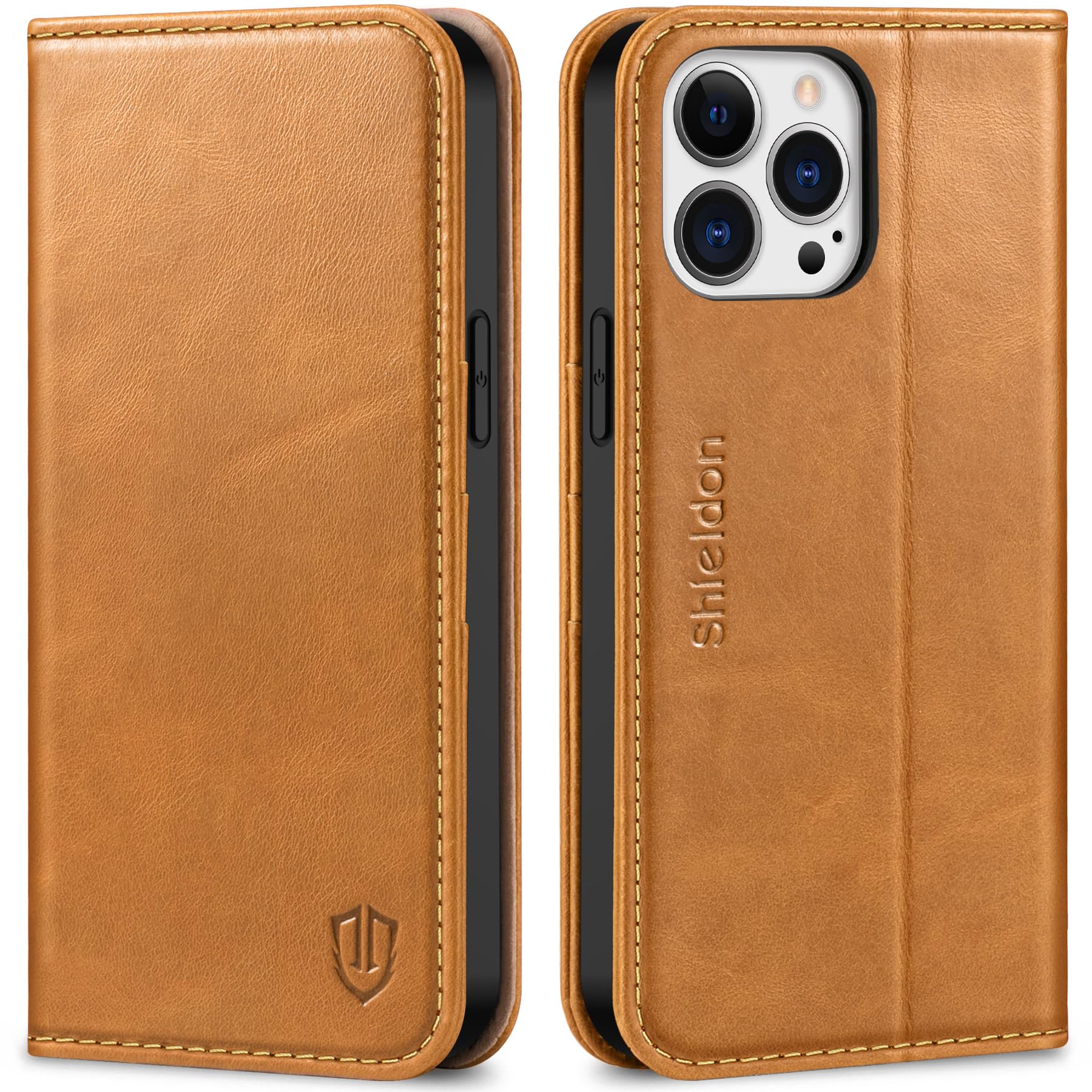 Premium SHIELDON Genuine Leather Wallet Case for iPhone 12 Pro Max (6.7