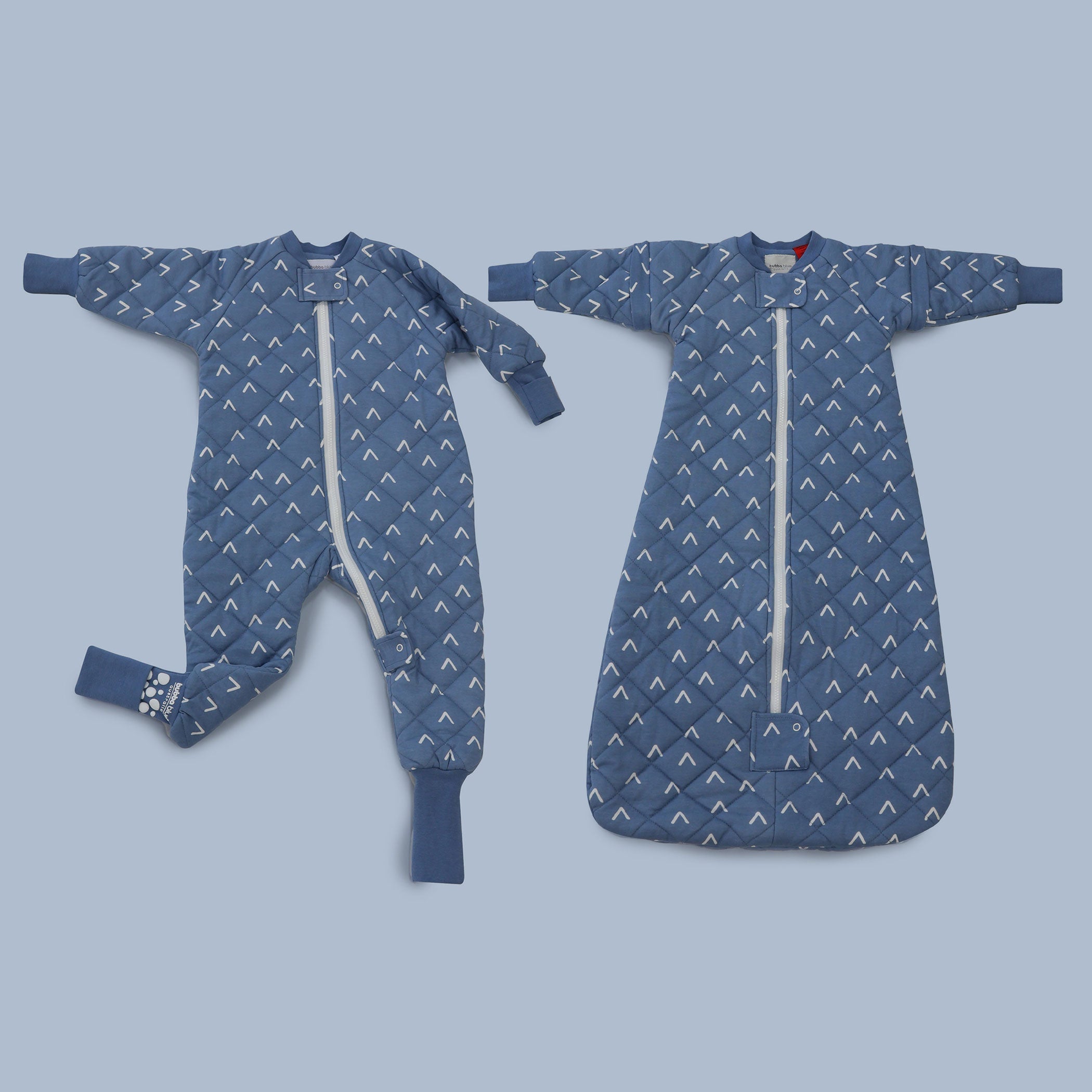 Nordic 2.5 TOG & 3.5 TOG Baby Sleep Suit and Convertible Sleep Bag Bundle - Soft Denim Fabric for Cozy Infant Sleepwear - Perfect for Nursery, Daycare and Travel