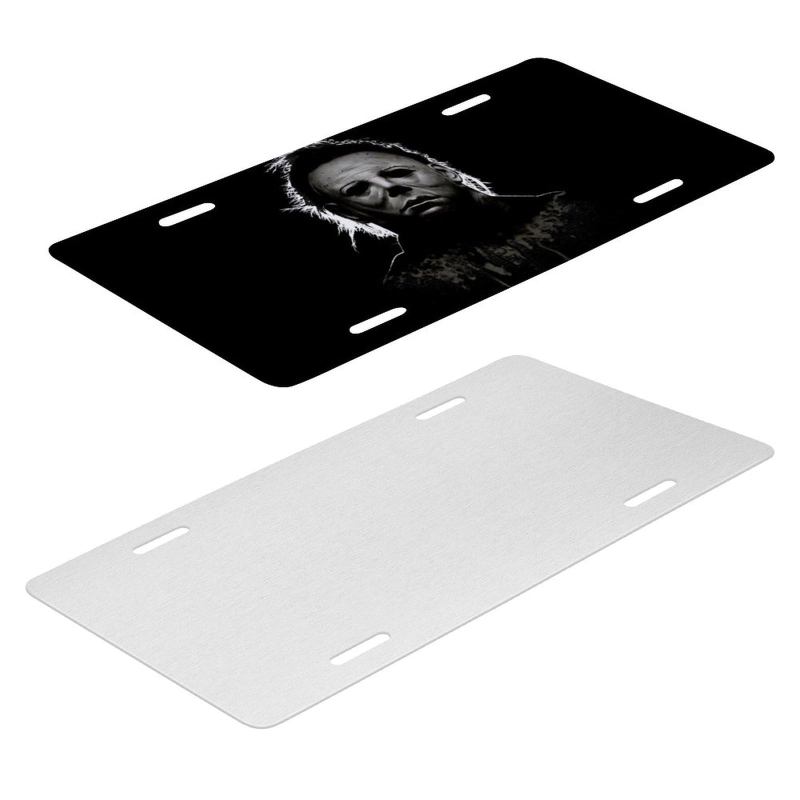 Halloween Michael Myers Car License Plate Cover - Durable 15x30cm Front Plate for Any Car, Truck or SUV - Perfect for Halloween Decorations & Horror Movie Fan Gifts