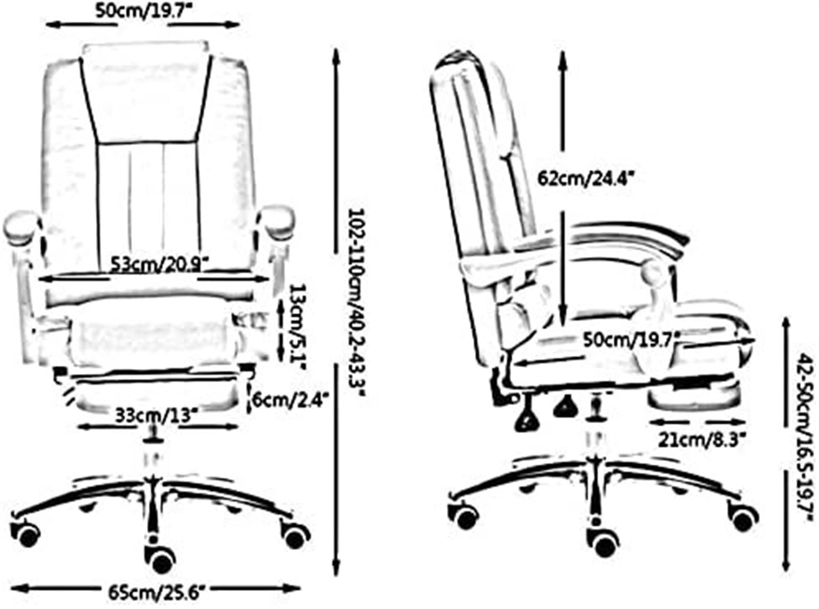 Ergonomic Office Chair - Adjustable Swivel Computer Desk Chair with Lumbar Support, Reclining Backrest, and Padded Armrests for Home Office & Gaming (Green) - Perfect for Long Work Hours, Online Meetings, and PC Gaming Sessions