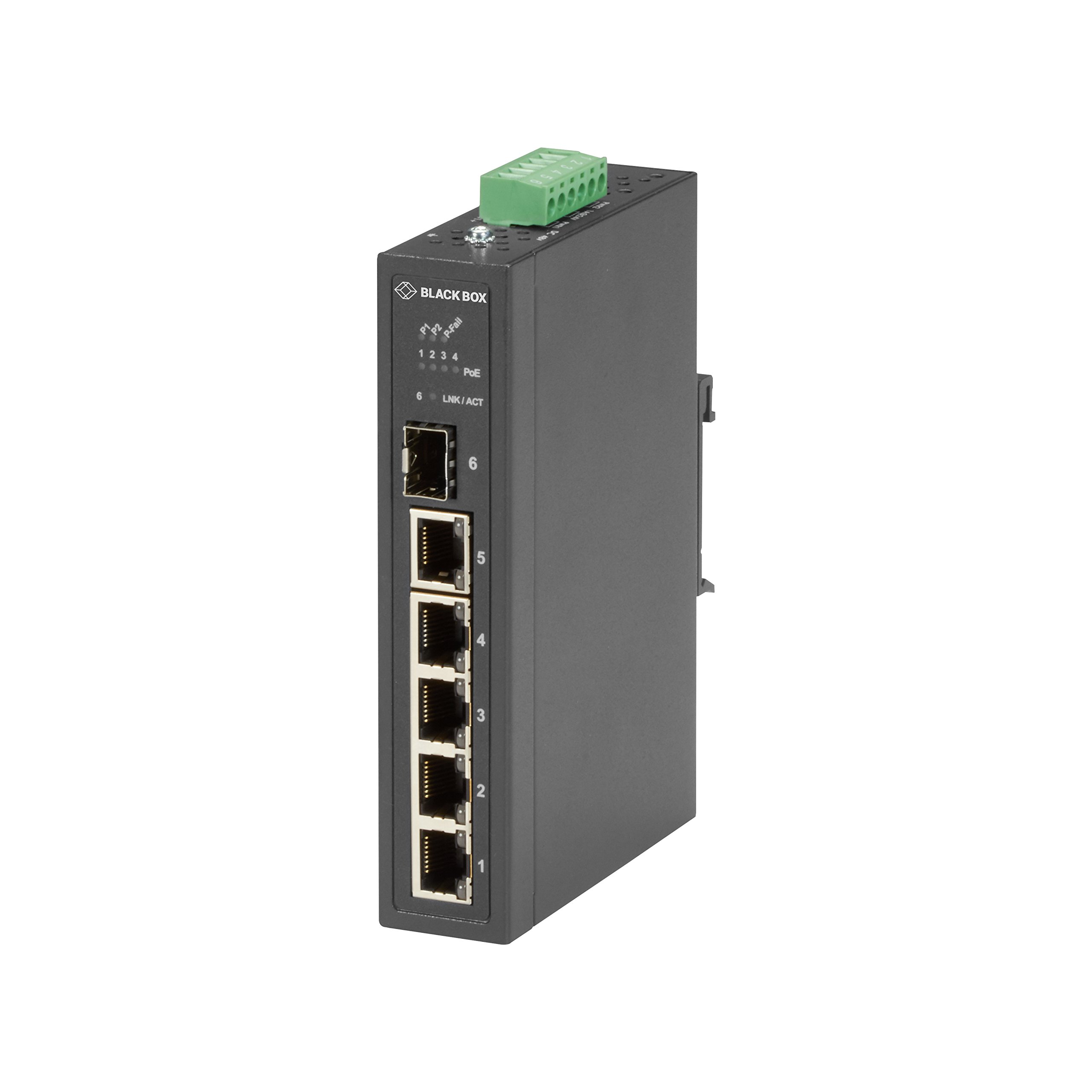 6-Port Unmanaged PoE Ethernet Switch with Wide Temperature Range - Ideal for Industrial Networks, Outdoor Security Cameras, and Harsh Environments