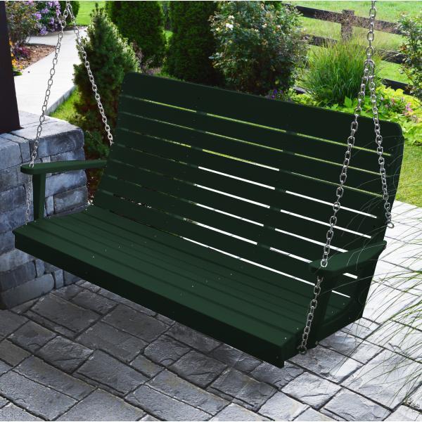 A & L Furniture Poly Winston Swing - Durable Outdoor Patio Swing with Weather-Resistant Cushions for Garden, Backyard, and Porch Relaxation