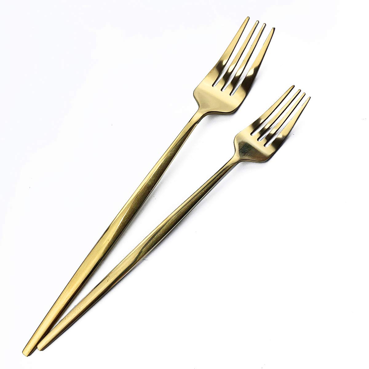 Premium 8.66-Inch Mirror Polished Gold Royal Dinner Forks Set of 6 - Lightweight Stainless Steel Flatware for Fine Dining, Wedding Banquets & Luxury Table Settings