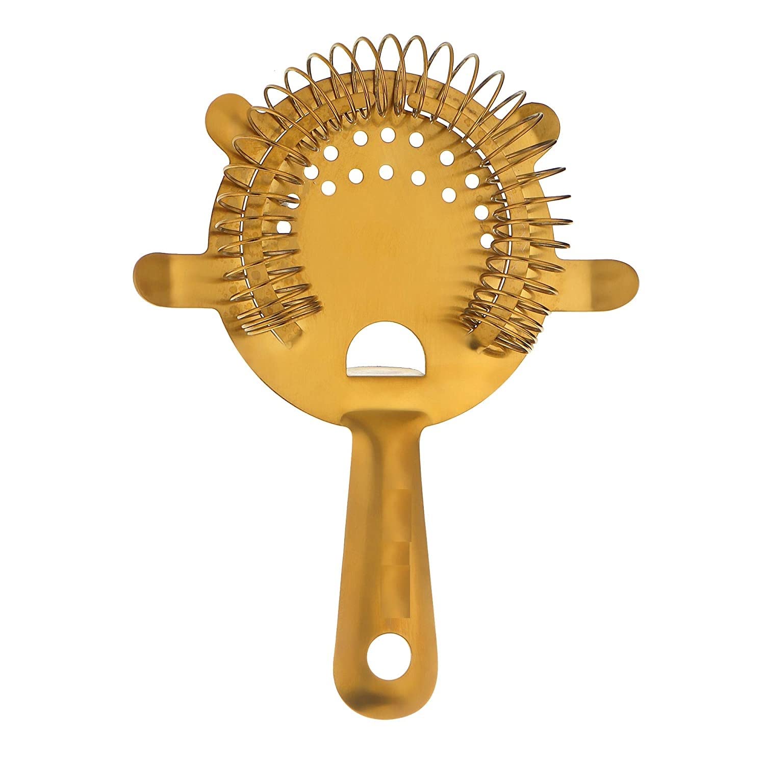 Premium Gold PVD Coated Stainless Steel Cocktail Strainer Bar Tool - Perfect for Mixing Martinis, Mojitos & Craft Cocktails at Home Bars