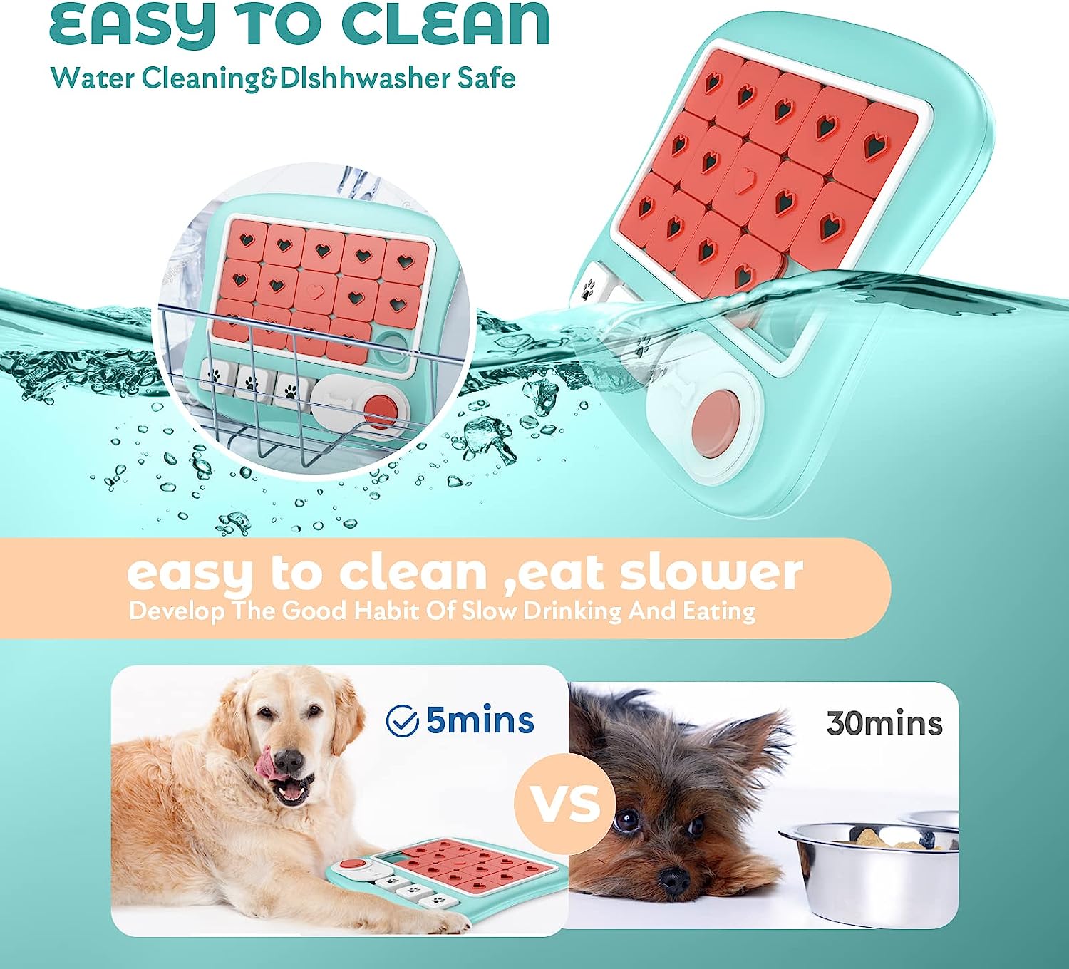 Interactive Dog Puzzle Toy for Mental Stimulation - Squares Design for Treat Dispensing - Perfect for Boredom Relief & Training for Small to Large Dogs