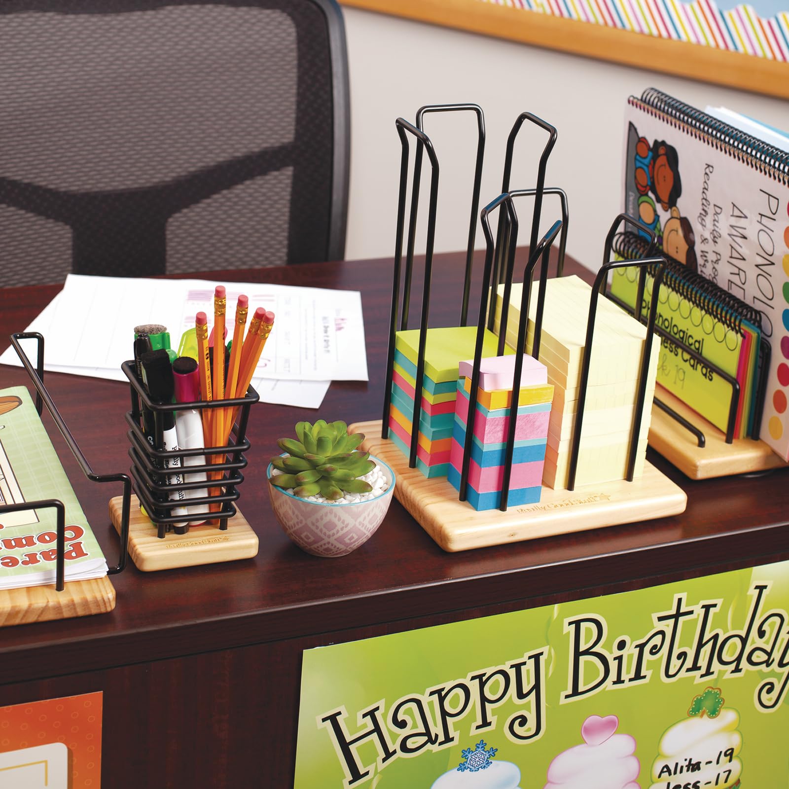 Sticky Note Holder - Self-Adhesive Memo Pad Organizer for Office, School & Home - Perfect for Desk, Wall & Bulletin Board Organization
