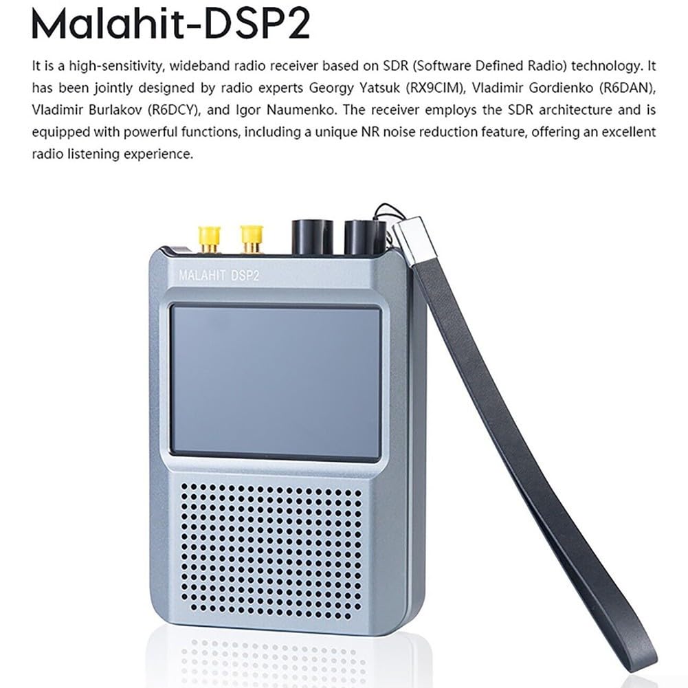 Premium DSP2 Receiver Radio with Front-Facing Speakers - High-Quality Sound, Elegant Design, V2.40 Firmware Upgrade for Home, Office, and Car Audio Systems