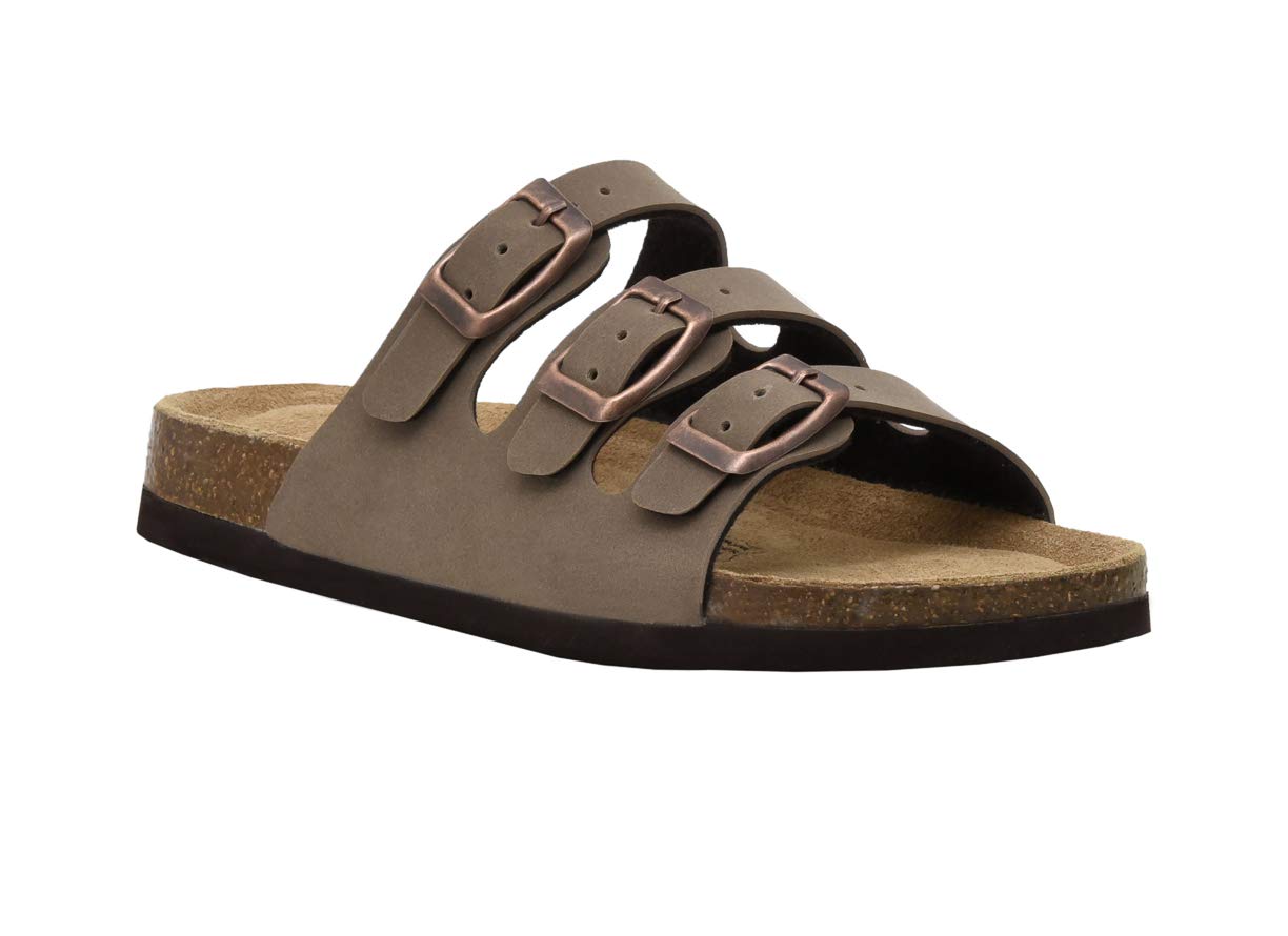 CUSHIONAIRE Kid's Lela JR Cork Footbed Sandals - Comfortable & Supportive Girls' Summer Shoes for Beach, Pool & Outdoor Play
