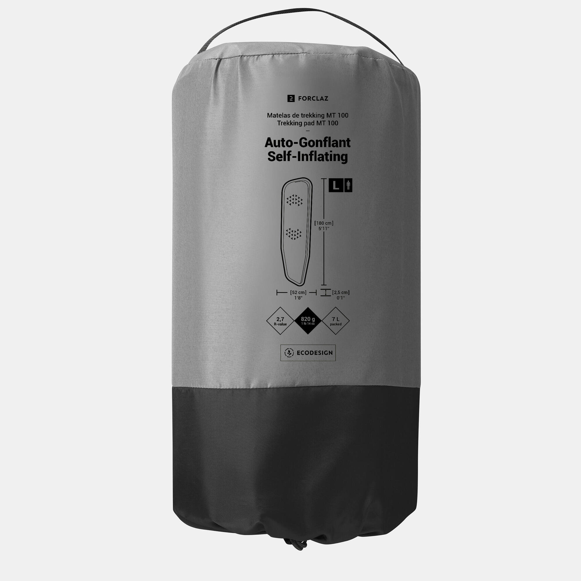Forclaz Trek 500L Self-Inflating Backpacking Mattress - Ultralight Camping Sleeping Pad for Hiking, Backpacking & Outdoor Adventures - Perfect for Campers & Travelers