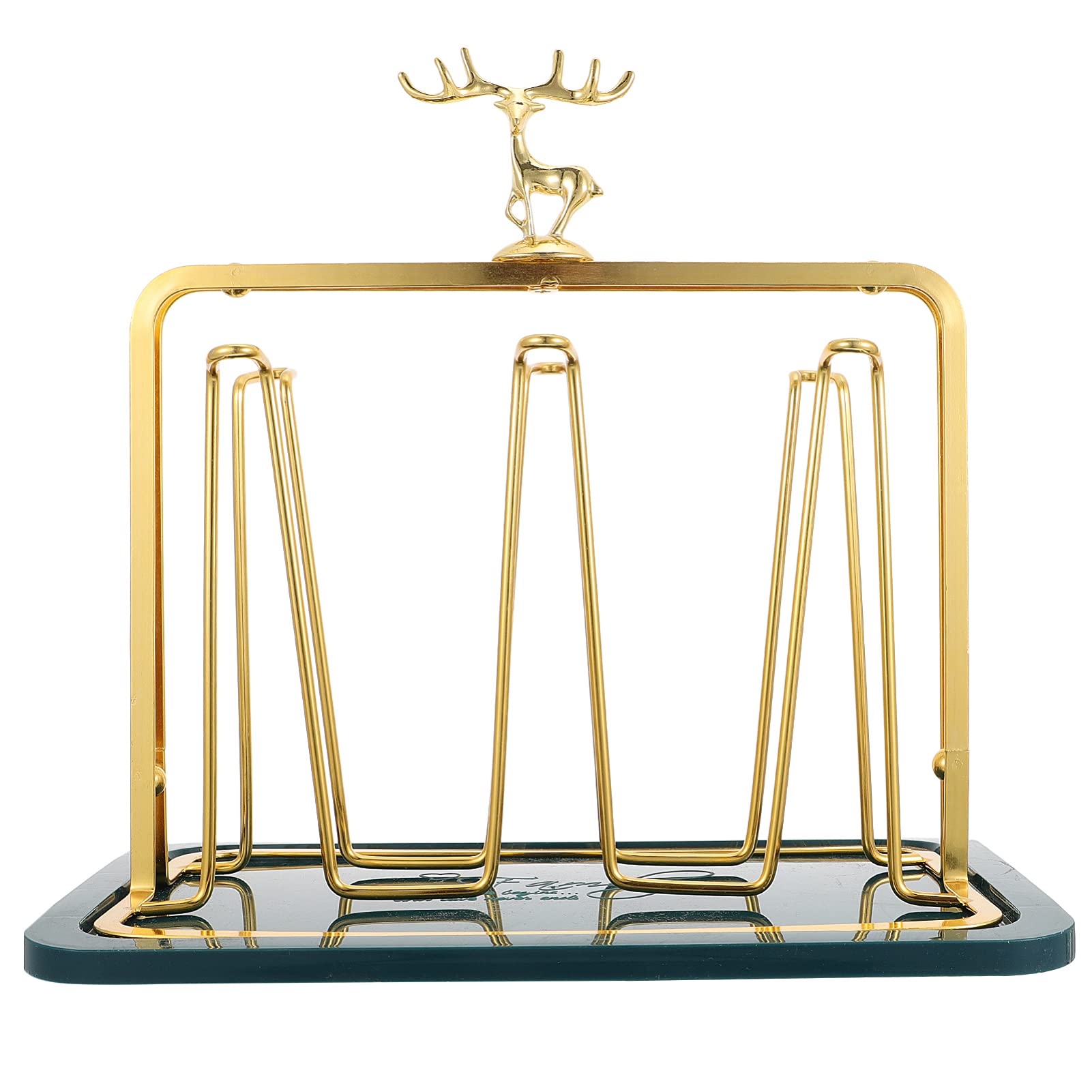 Cabilock Metal Coffee Cup Holder Rack - Countertop Mug Organizer with Drain, Tabletop Wine Glass & Plastic Cup Display Stand for Kitchen, Bar, Office, and Restaurant Use