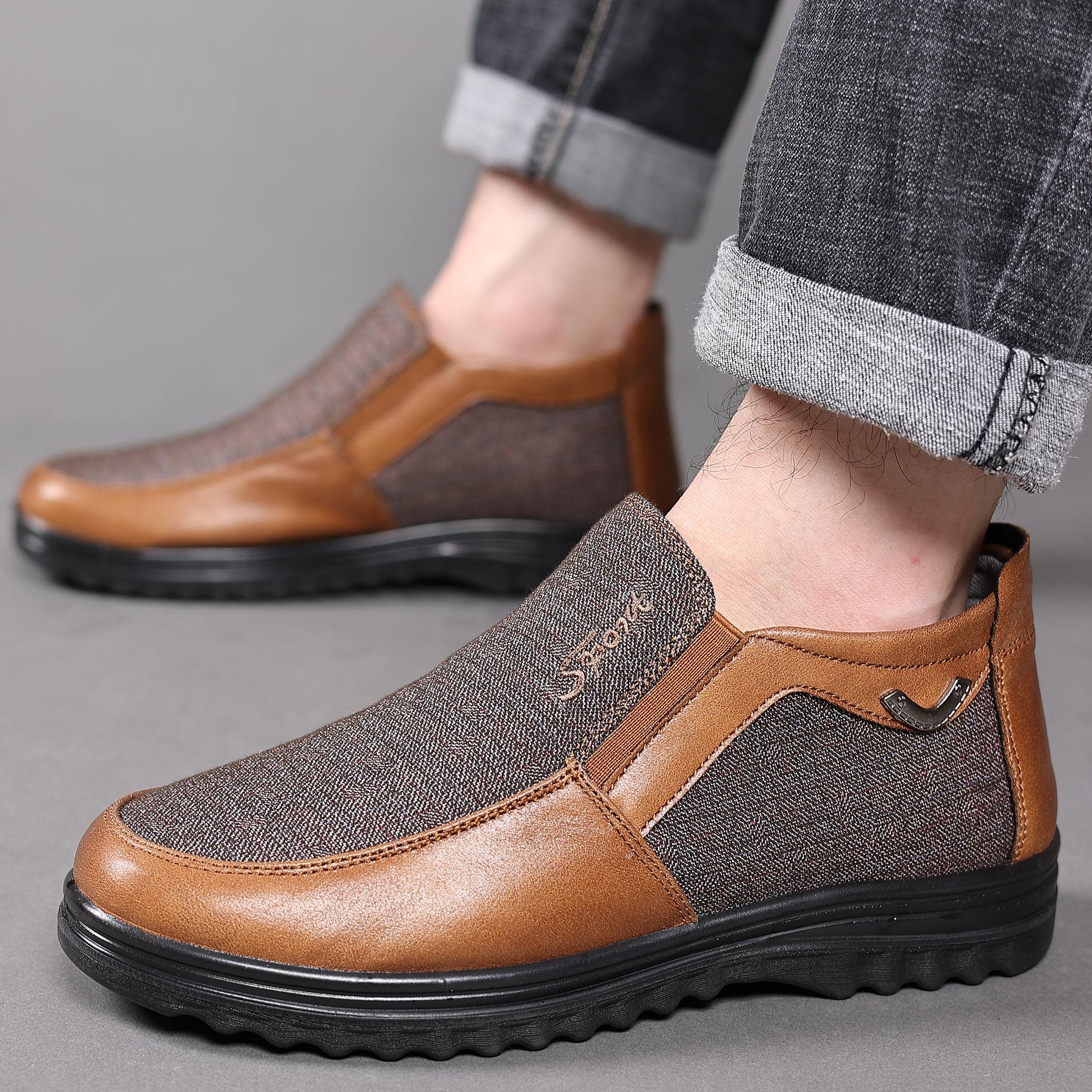 COSIDRAM Men's Casual Loafers - Lightweight Ankle High Moccasin Shoes for Men | Comfortable Slip-On Walking Shoes for Work, Travel & Everyday Wear