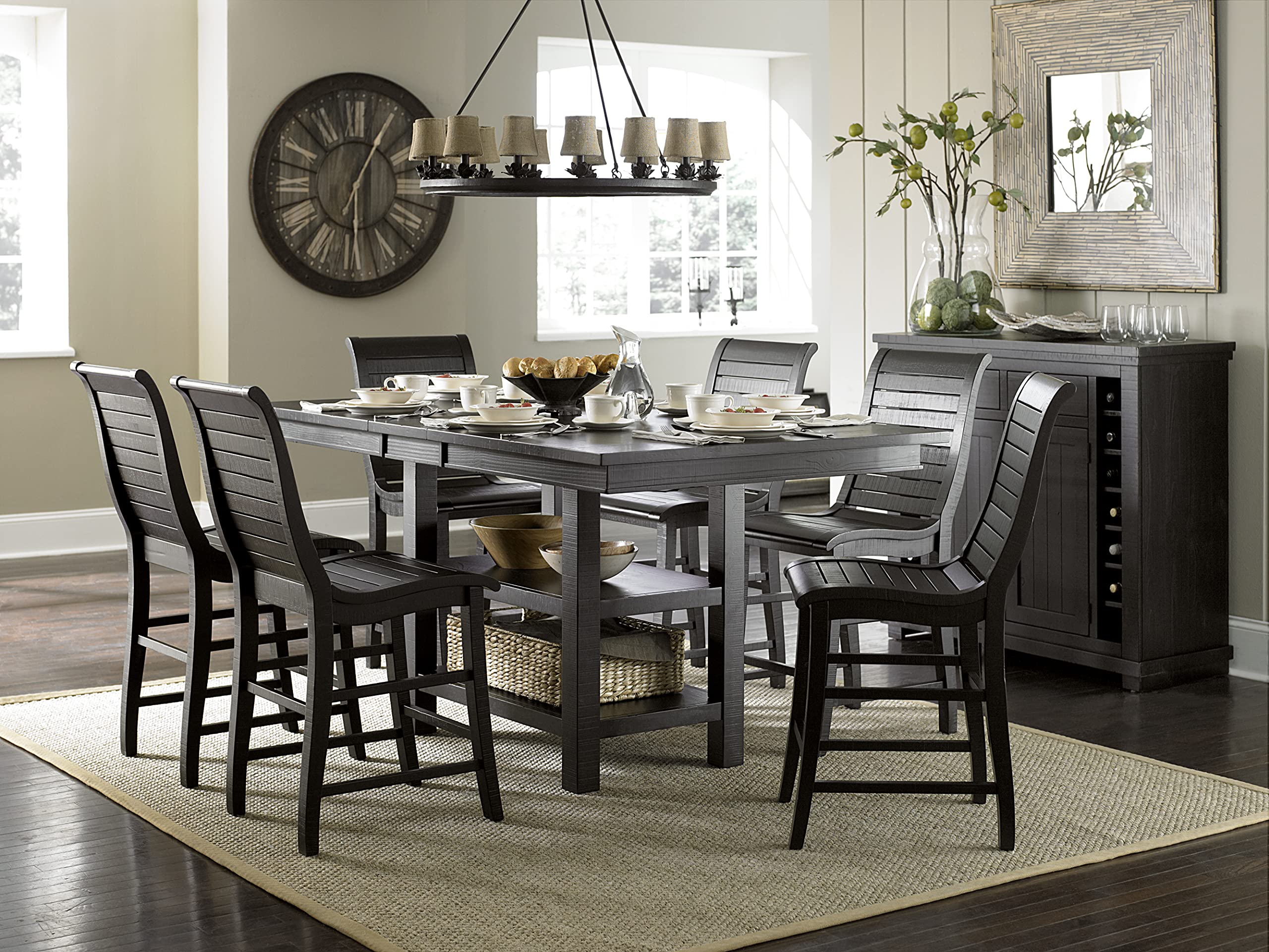 Progressive Furniture Willow Counter Height Bar Stool (Set of 2) - Black - Perfect for Kitchen Islands, Breakfast Bars & Home Bars