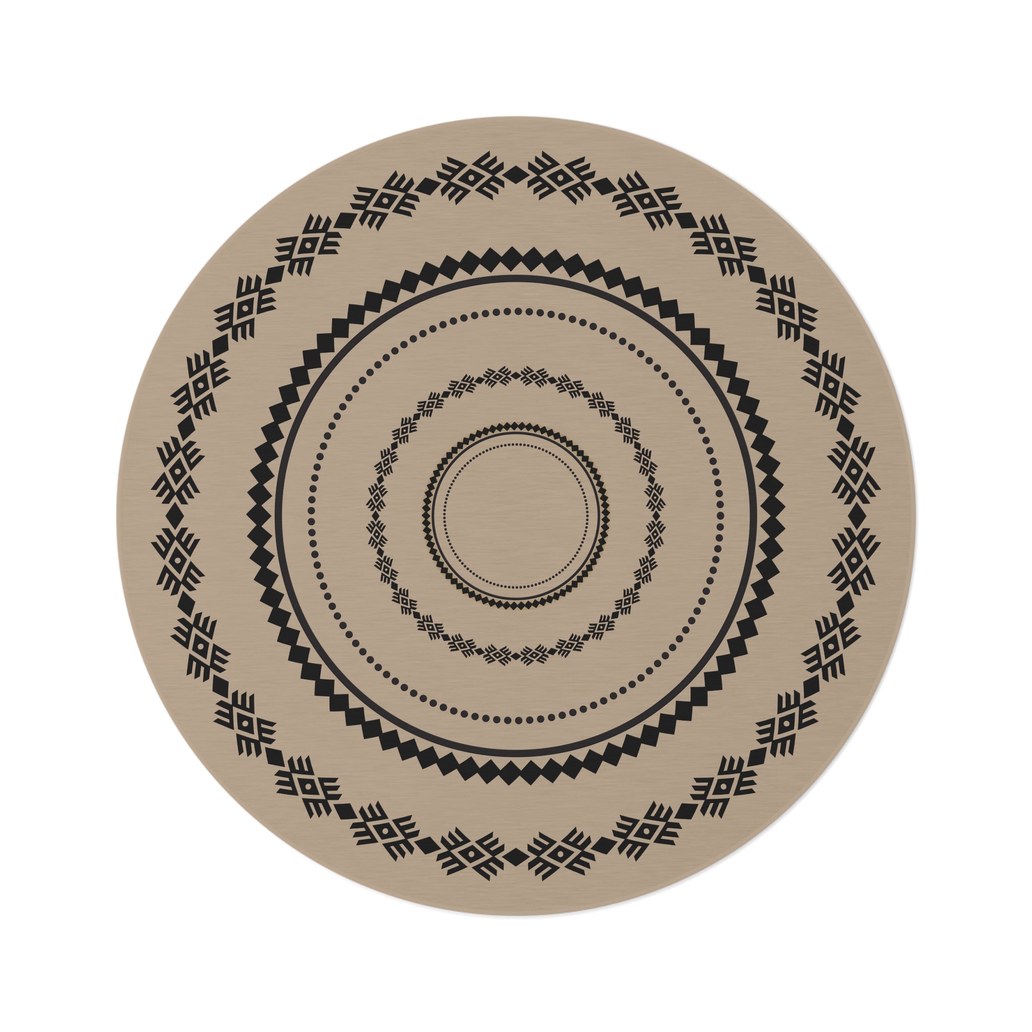 Southwestern Round Rug - Aztec Pattern Accent Rug for Bedroom, Living Room & Office - Boho Chic Home Decor for Cozy Spaces