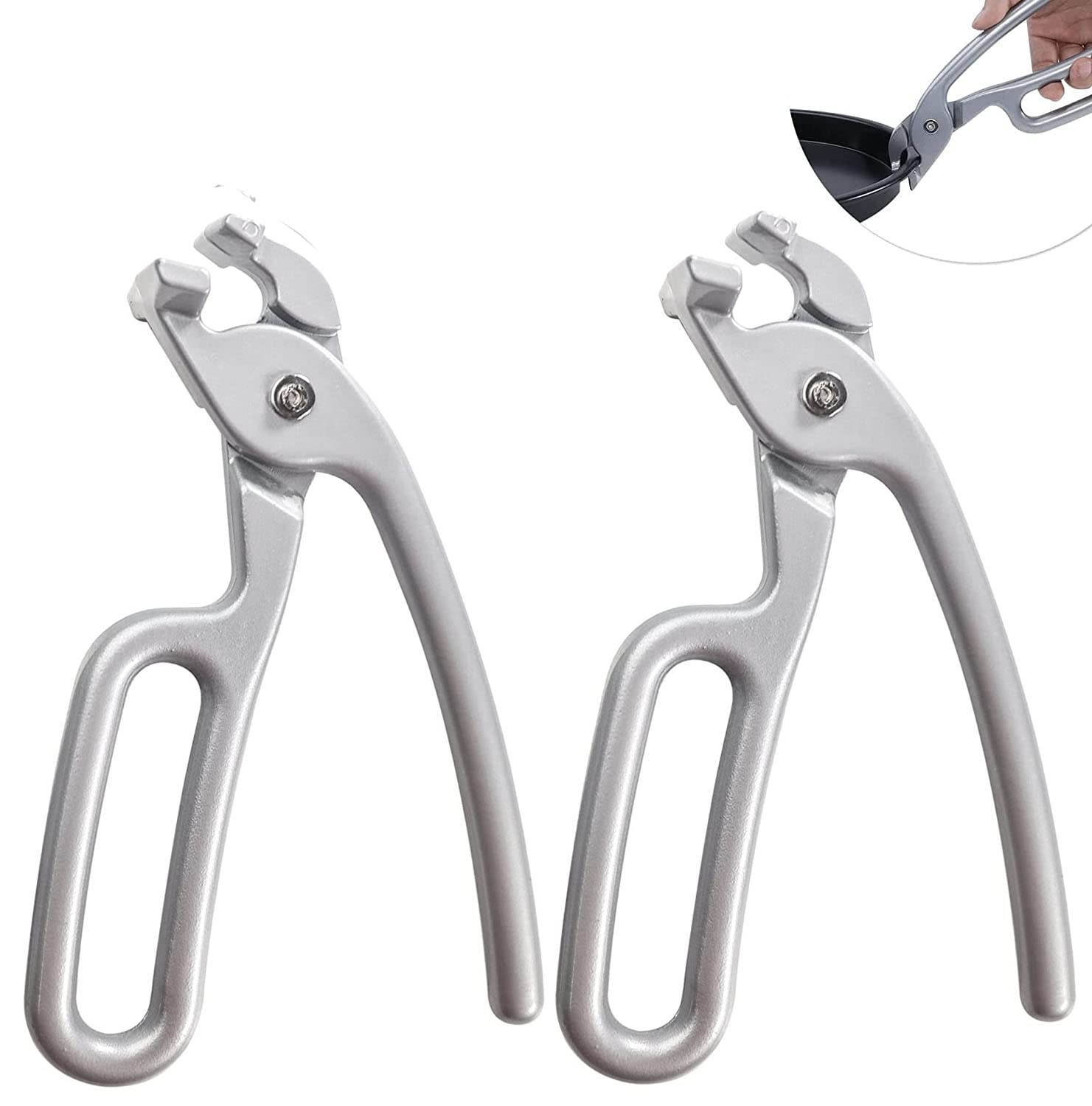 2 Pack Heavy Duty Cast Aluminum Pizza Pan Gripper Tongs - Safe for Deep Pizza Pans, Microwave Oven & Air Fryer - Perfect for Baking, Cooking & Serving Hot Dishes