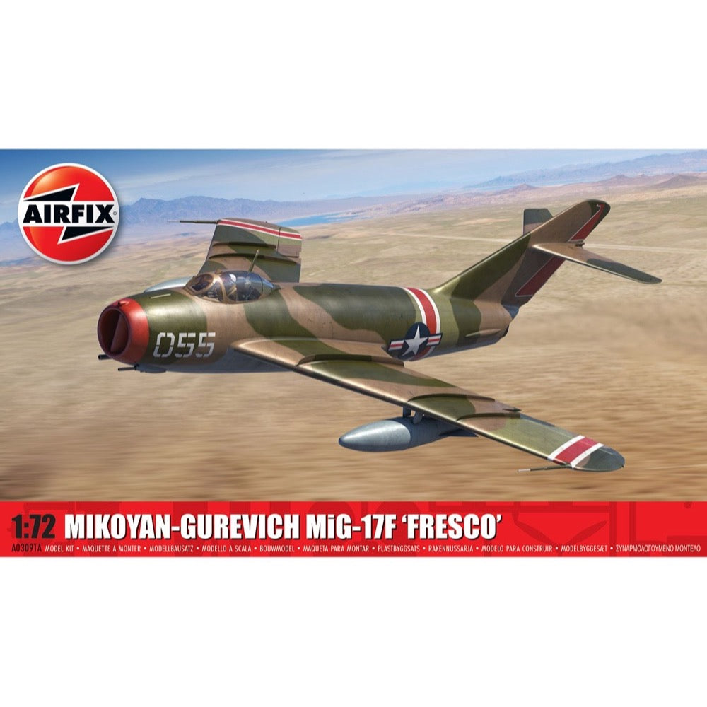 Airfix 03091A 1/72 Scale Mikoyan-Gurevich MiG-17F Fresco Fighter Jet Model Kit - Perfect for Collectors, Aviation Enthusiasts & Military History Displays