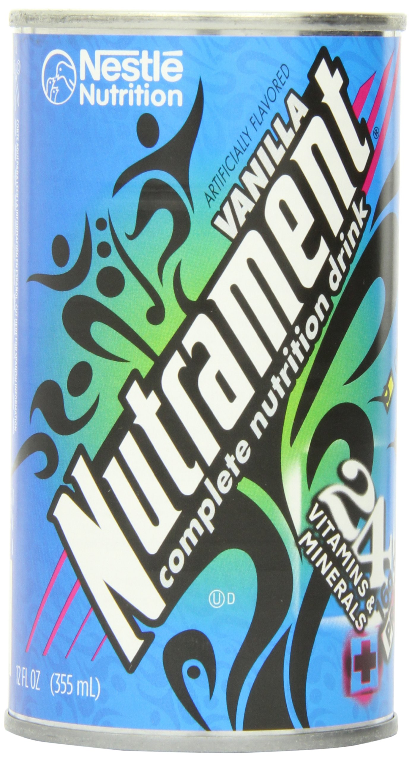 Nutrament Vanilla Energy & Fitness Drink - 12 Pack (12oz Cans) | Protein Shake for Workout Recovery, Post-Exercise Hydration & Active Lifestyle | Great for Gym, Running & Sports