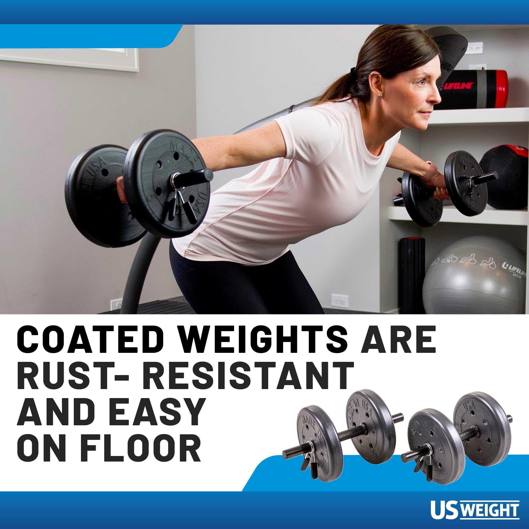 105 Pound Adjustable Barbell Weight Set for Home Gym - Includes 2 Dumbbell Bars & 6ft Olympic Bar | Perfect for Strength Training, CrossFit & Home Workouts (Black)