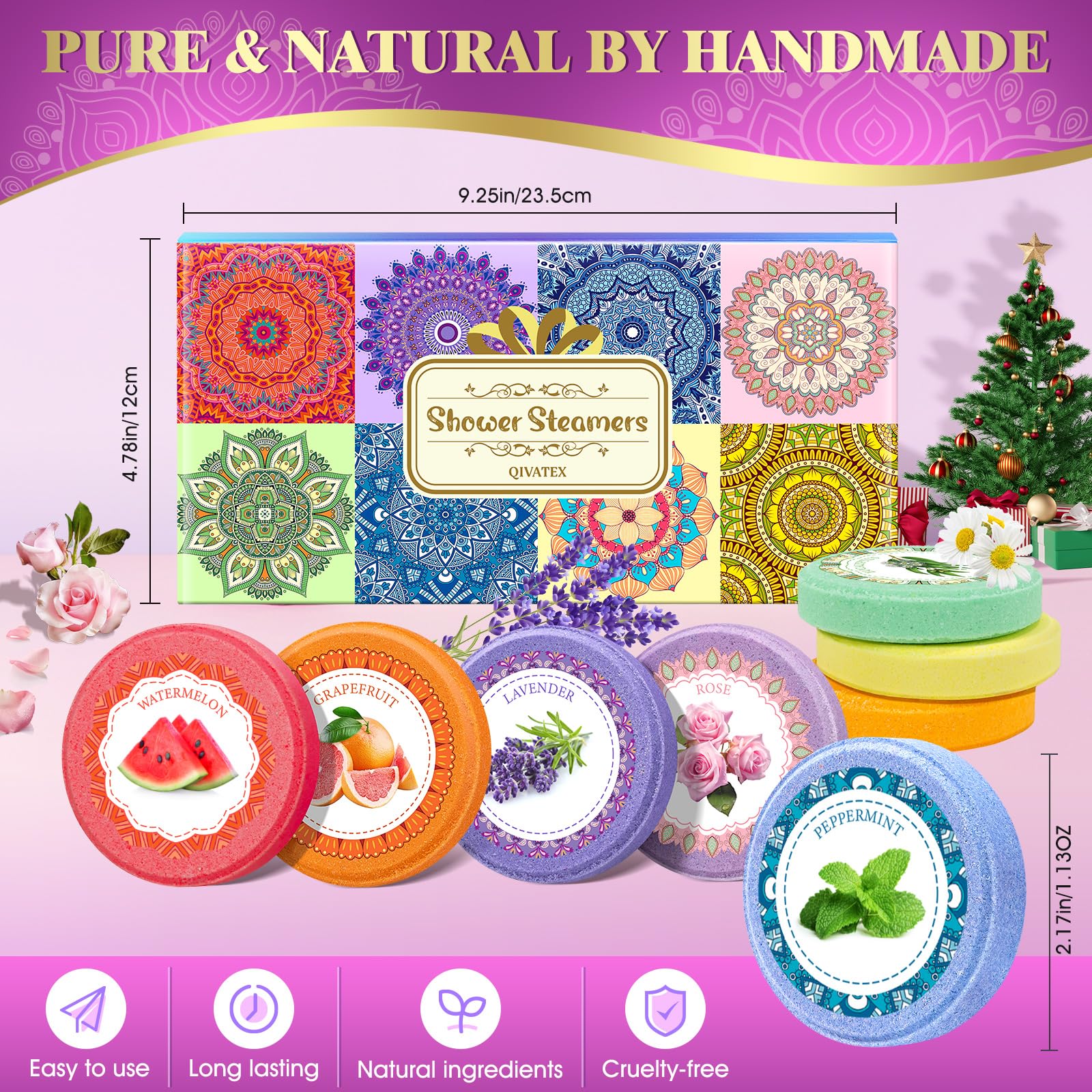Aromatherapy Shower Steamers - 8 Pack Relaxing Shower Bombs with Essential Oils for Stress Relief & Spa Experience | Perfect Mothers Day Gifts, Birthday Presents for Women, Easter Basket Stuffers | Ideal for Bath Time Relaxation, Self-Care Routine & Home Spa Nights
