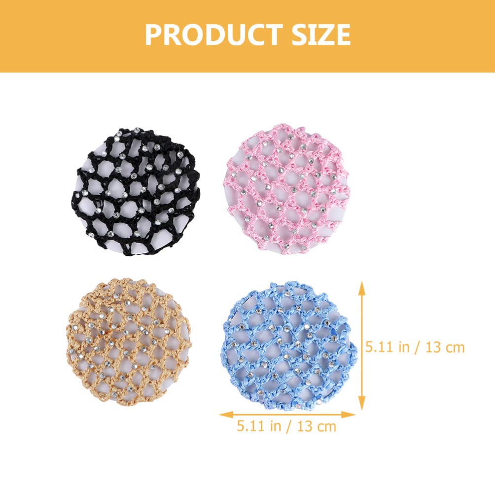 FOMIYES 4Pcs Hair Nets for Women - Polyester Bun Covers for Salon & Work