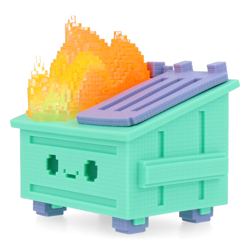 8 Bit Dumpster Fire Vinyl Figure - Retro Pixel Art Collectible Toy for Gamers & Pop Culture Fans - Perfect for Desk Decor, Gift Giving & Gaming Room Display