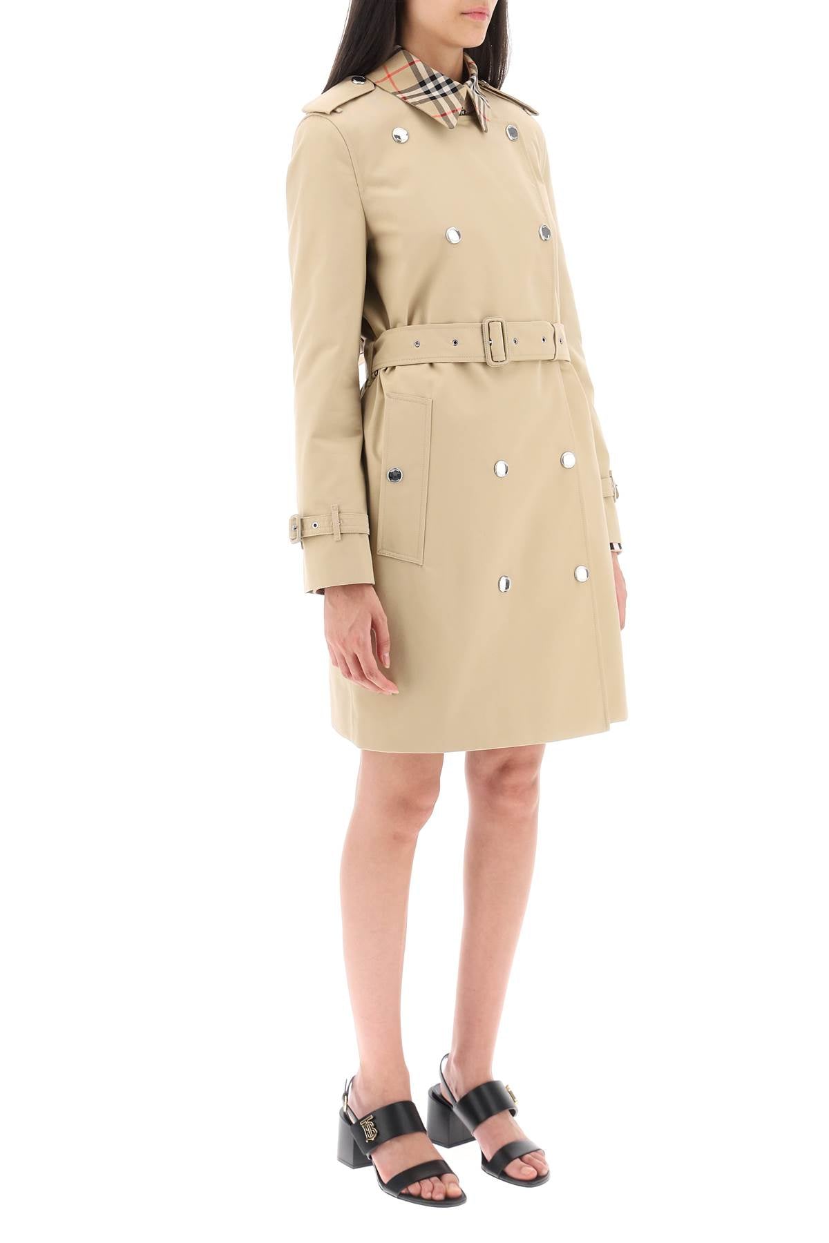 Burberry Montrose Double Breasted Trench Coat for Women | Classic Waterproof Raincoat | Perfect for Office, Travel & Formal Occasions