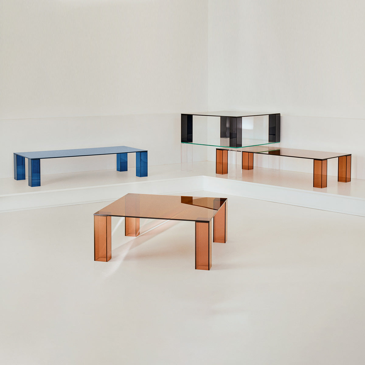 Modern Adularia Glass Rectangular Coffee Table - Stylish & Durable Living Room Centerpiece for Home Decor | Perfect for Small Spaces, Apartments & Contemporary Interiors