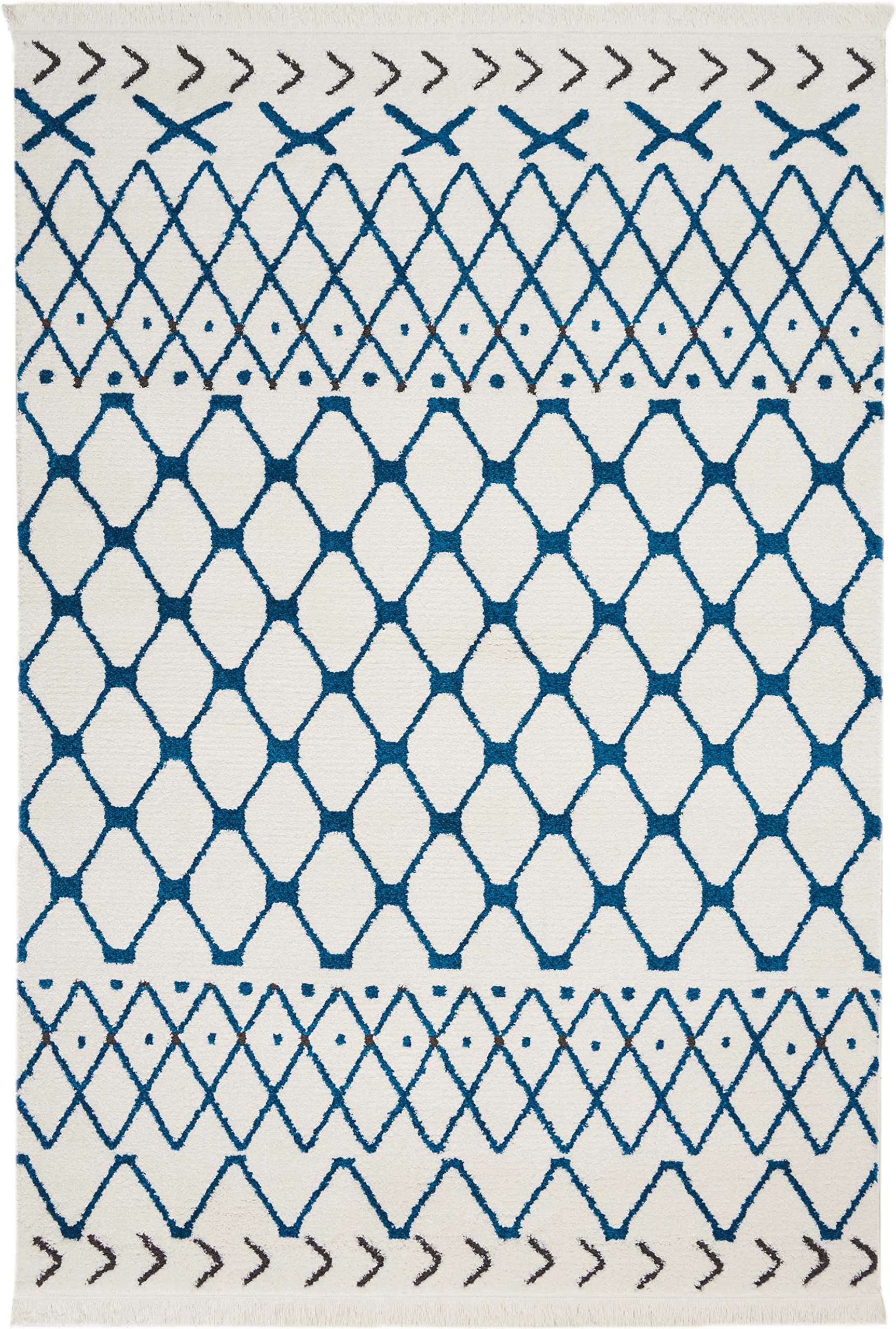 Nourison Kamala Moroccan White/Blue 9'3