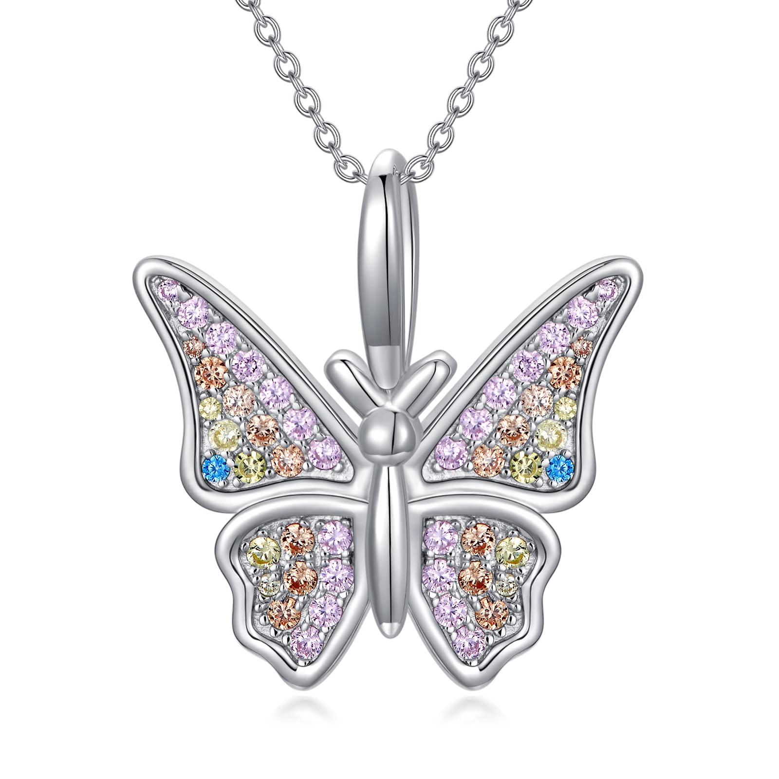 925 Sterling Silver Butterfly & Dragonfly Pendant Necklace for Women - Elegant Jewelry Gift for Mom, Wife, Girlfriend - Perfect for Christmas, Anniversary, Birthday, Valentine's Day & Graduation - Ideal for Everyday Wear, Special Occasions & Gift Giving