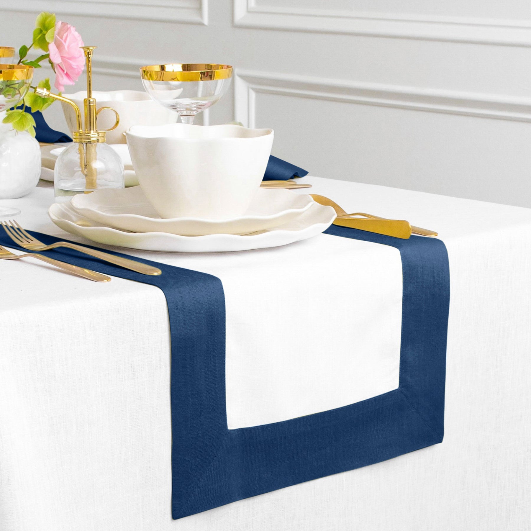 Elegant Contempo Table Runner - Premium Cotton Linen Blend for Dining Room Decor, Wedding, and Holiday Table Settings