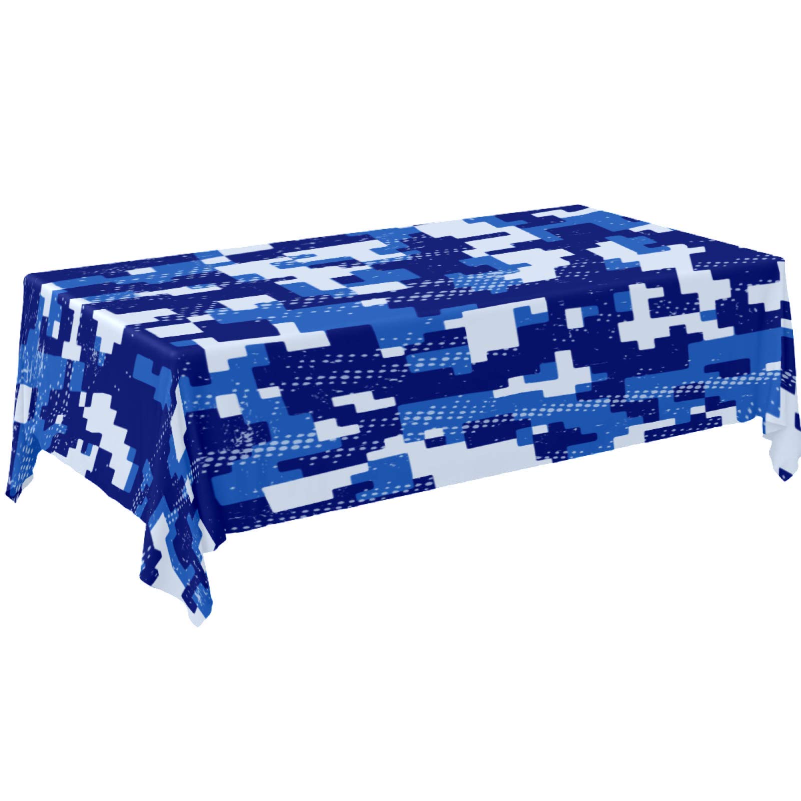 imobaby Camo Blue Military Polyester Tablecloth 60x120 Inches - Waterproof Washable Table Cover for Dining, Sofa, Wedding & Party Decor | Modern Home Decor for Kitchen, Office & Outdoor Events