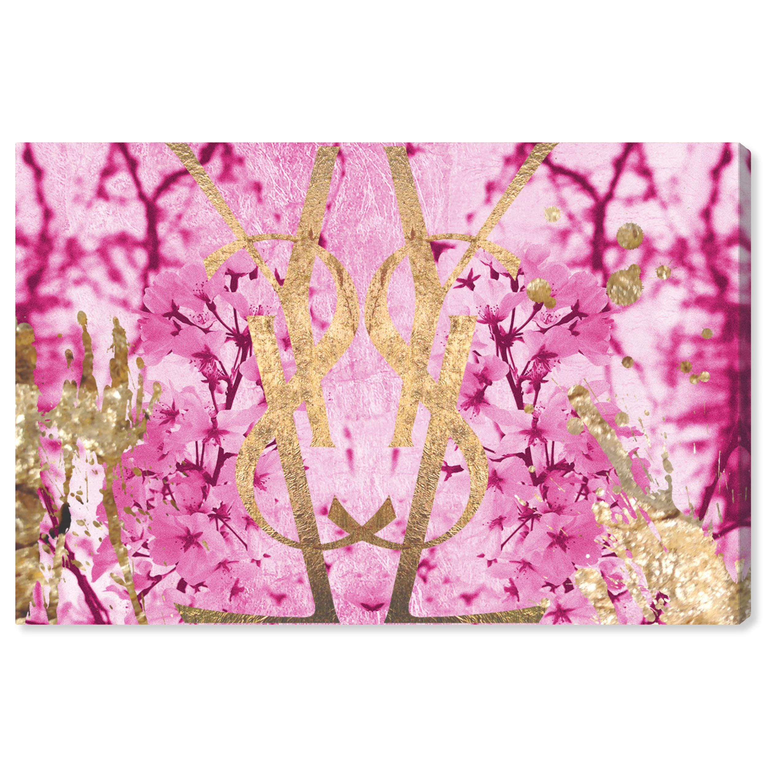 Botanical Couture Pink Wall Art Canvas Prints - Fashion & Glam Home Decor for Living Room, Bedroom & Office